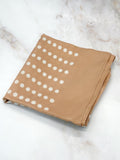 Vintage Seidentuch in Beige mit weißen Punkten