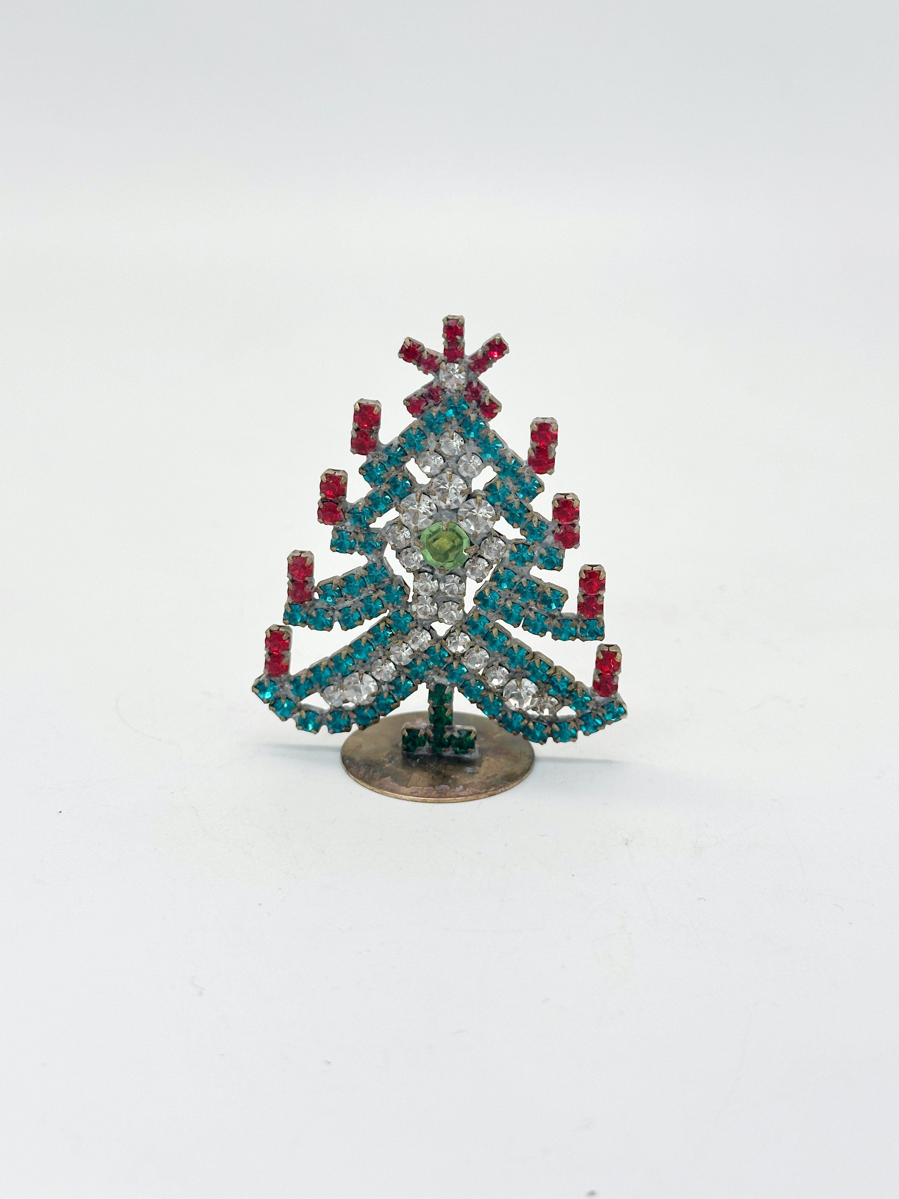 Zierlicher Gablonzer Mini-Christbaum aus Strass