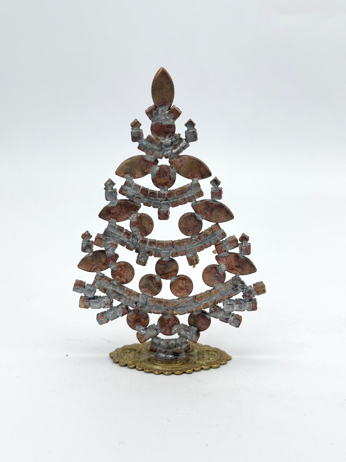 Gablonzer Weihnachtsbaum mit bunten Glassteinen