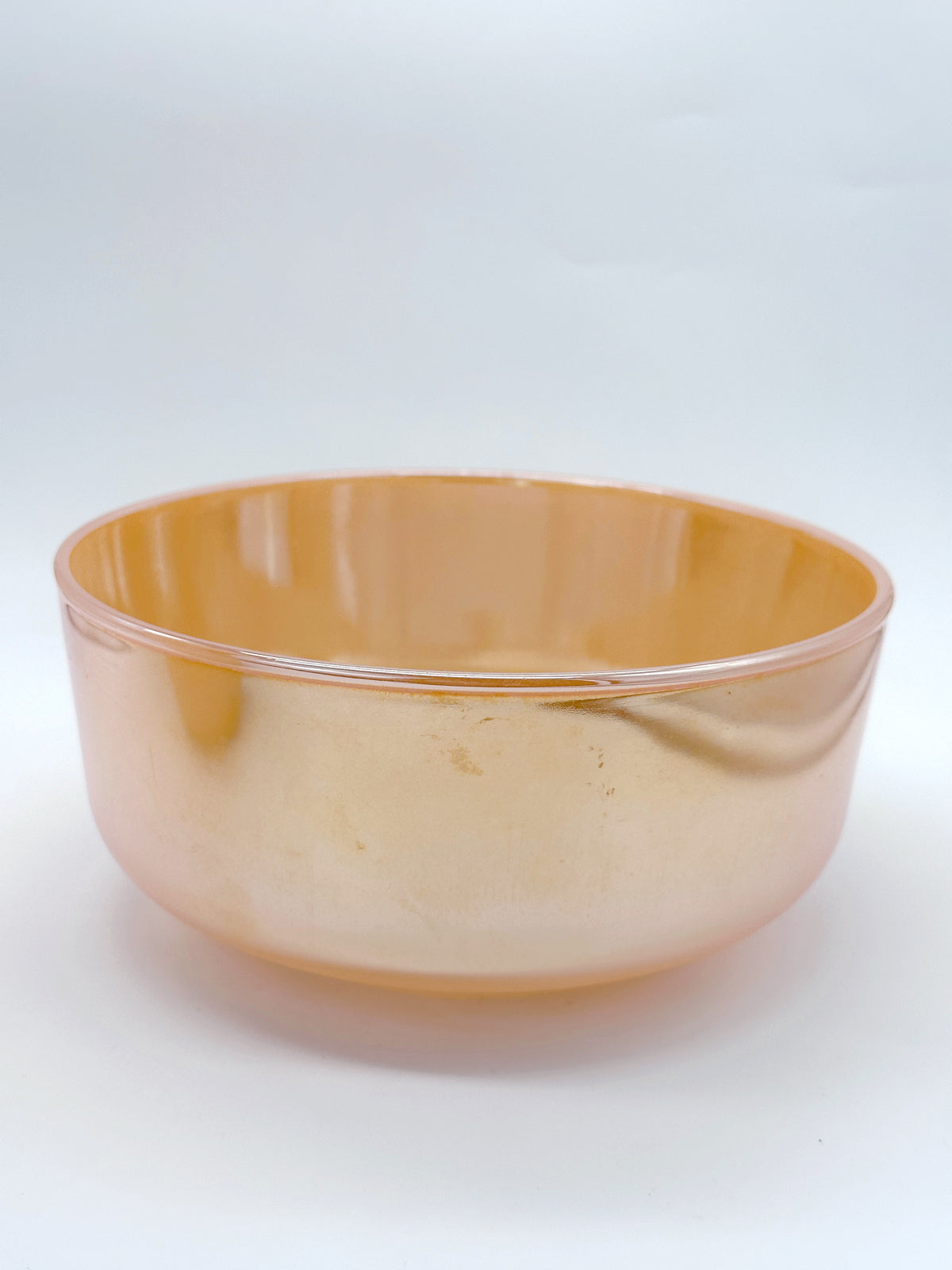 Pfirsichfarbenes Vintage Salatschüssel-Set mit changierendem Schimmer – 12-teilig