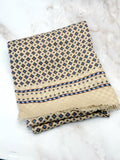 Vintage Seidenschal mit Paisleymuster in Beige und Blau
