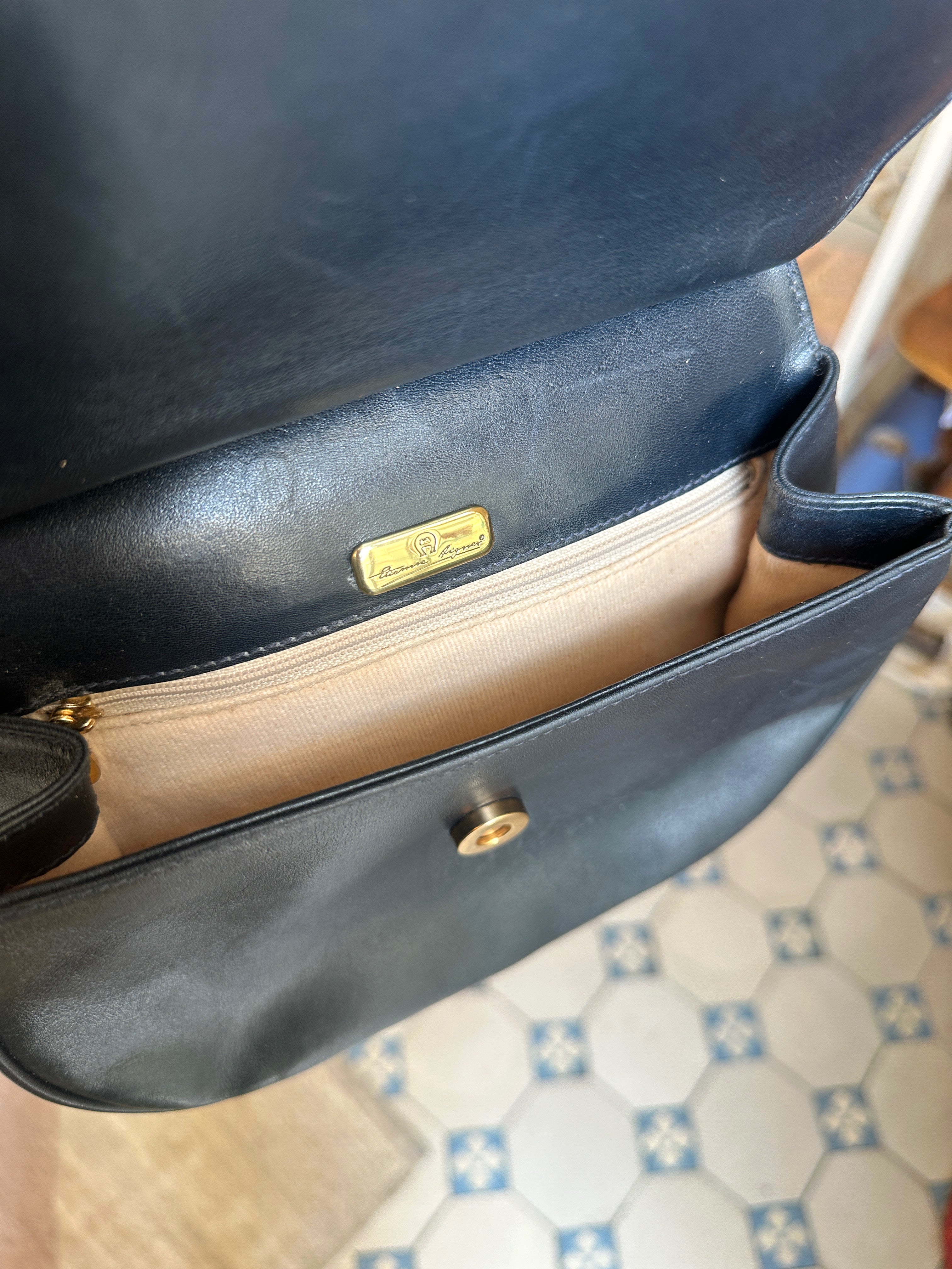 Vintage Handtasche von Etienne Aigner in Schwarz
