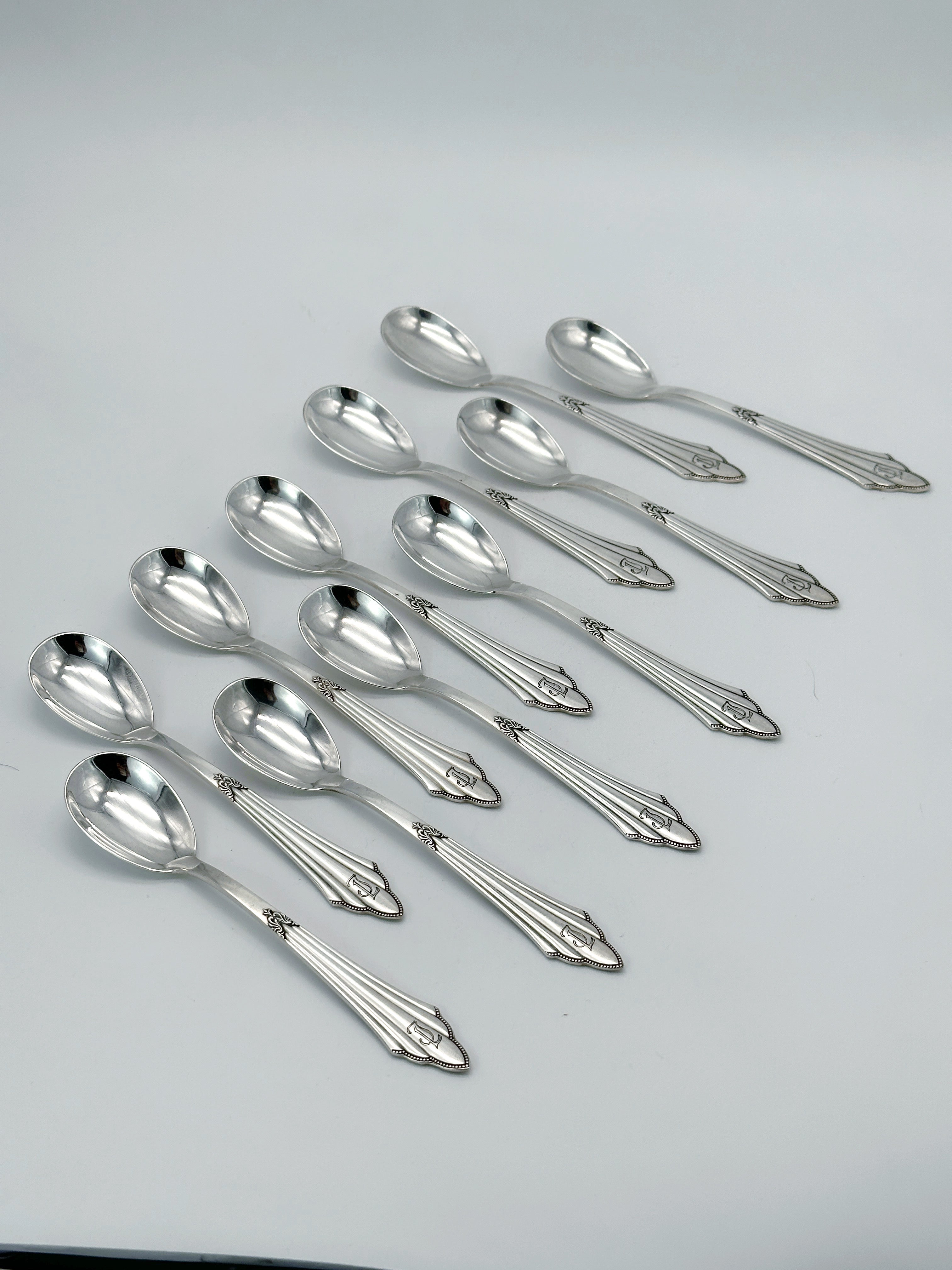 Set 12 antike Teelöffel von WMF um 1910, versilbert
