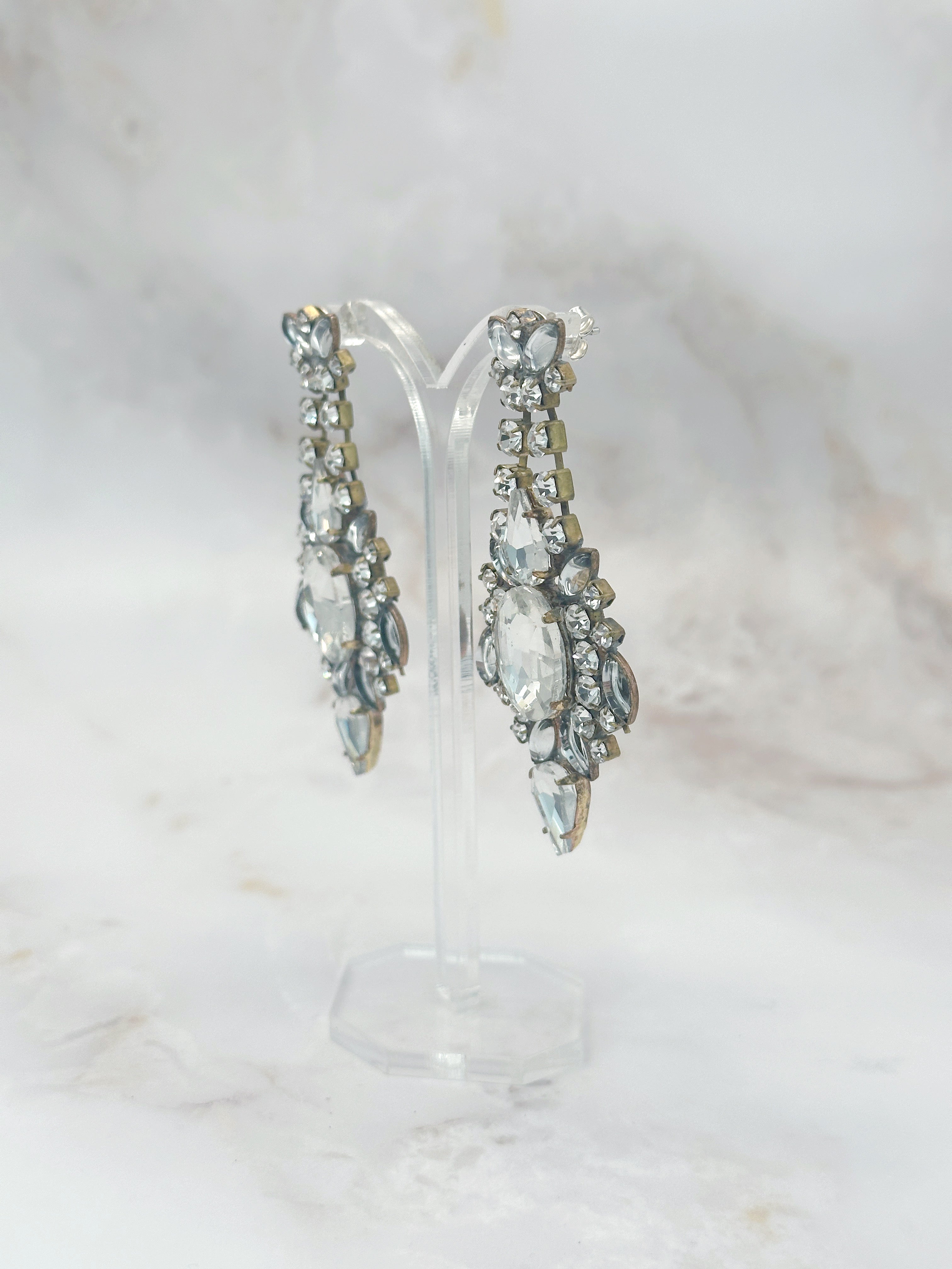 Prächtige Kristall Ohrhänger mit 925 Silber Stecker