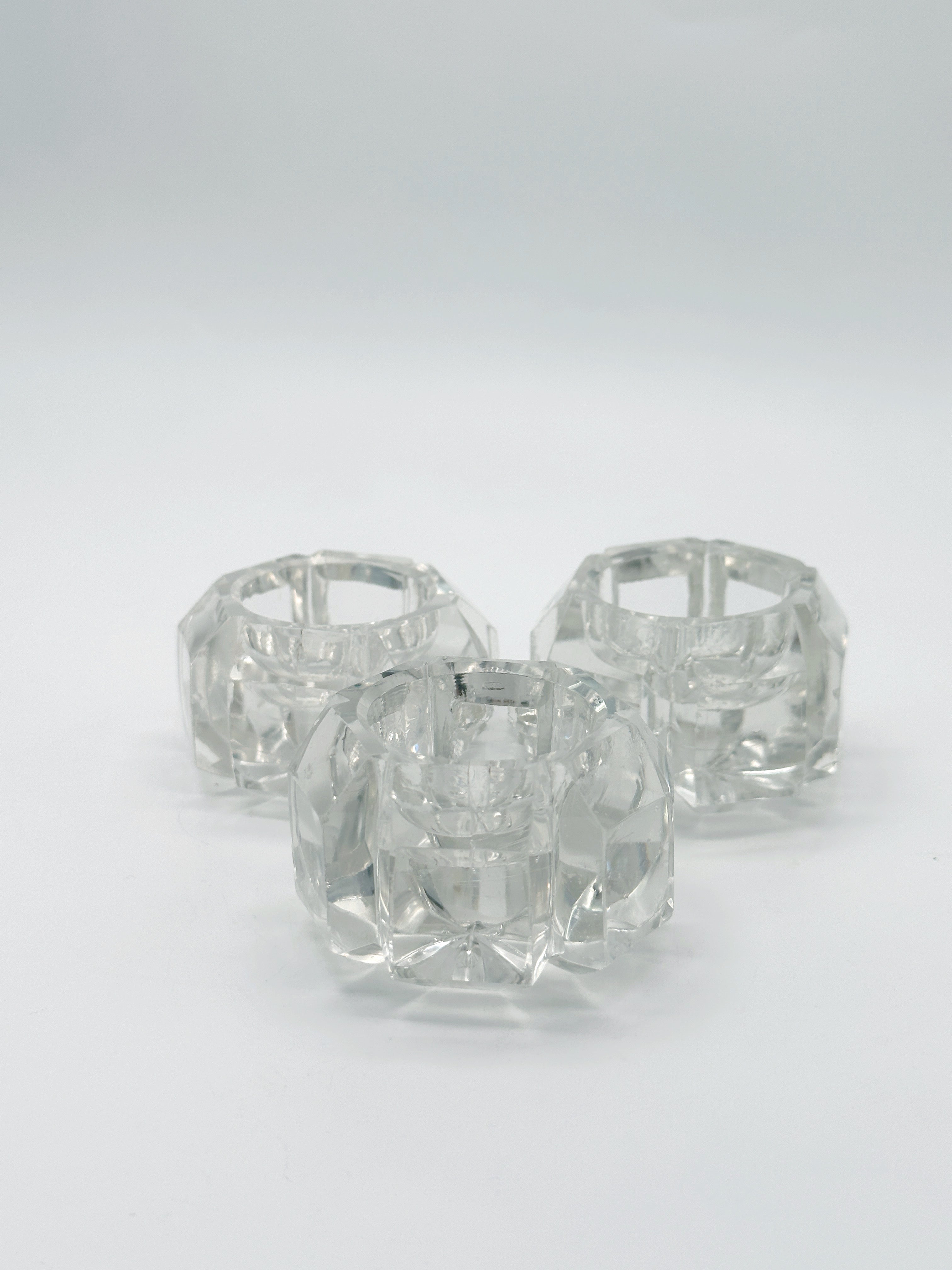 Set 3 Salzfässchen Kristallglas Geschliffen