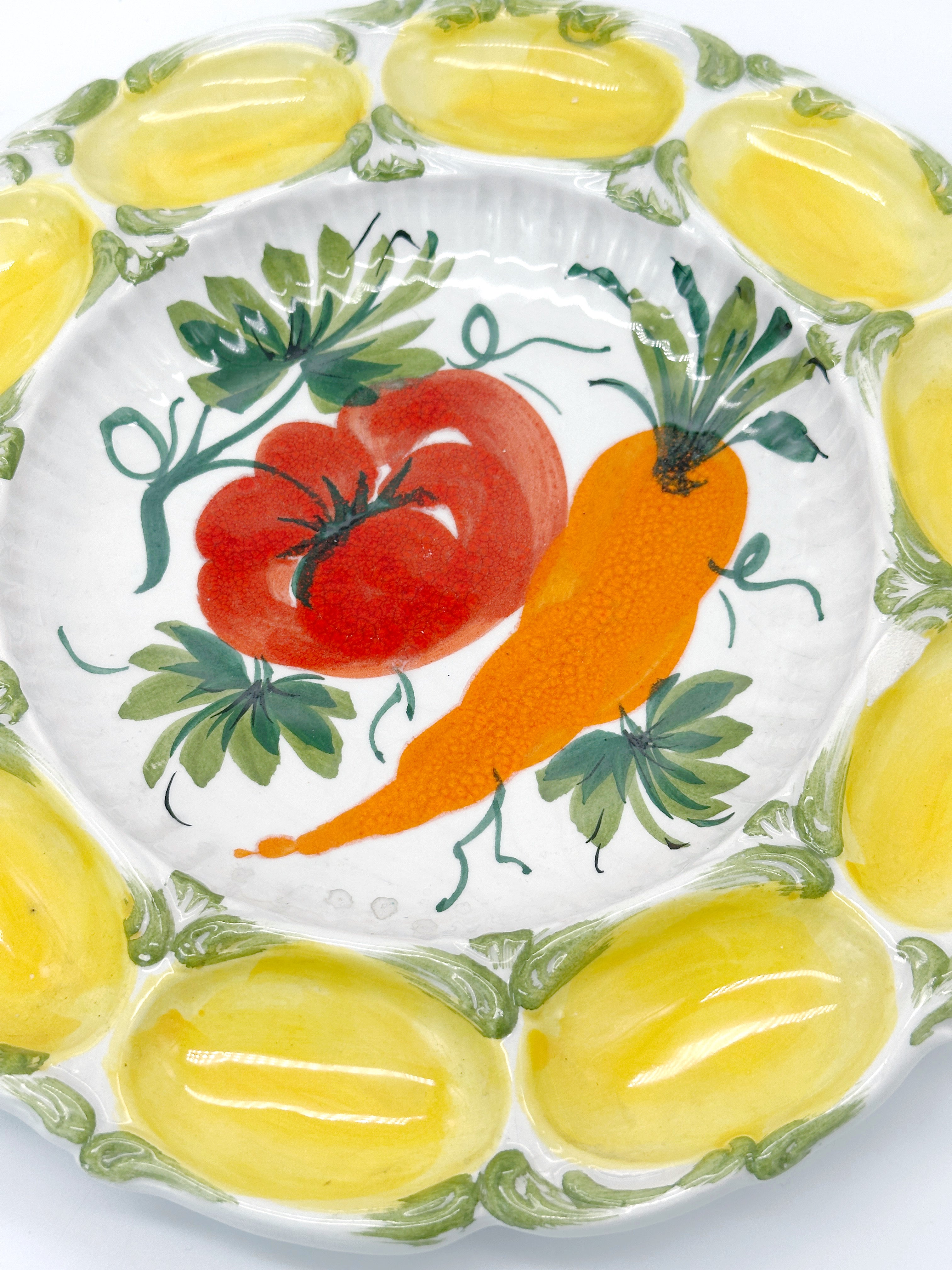 Italienischer Eier-Teller mit Gemüse-Motiv für Ostern 27 cm