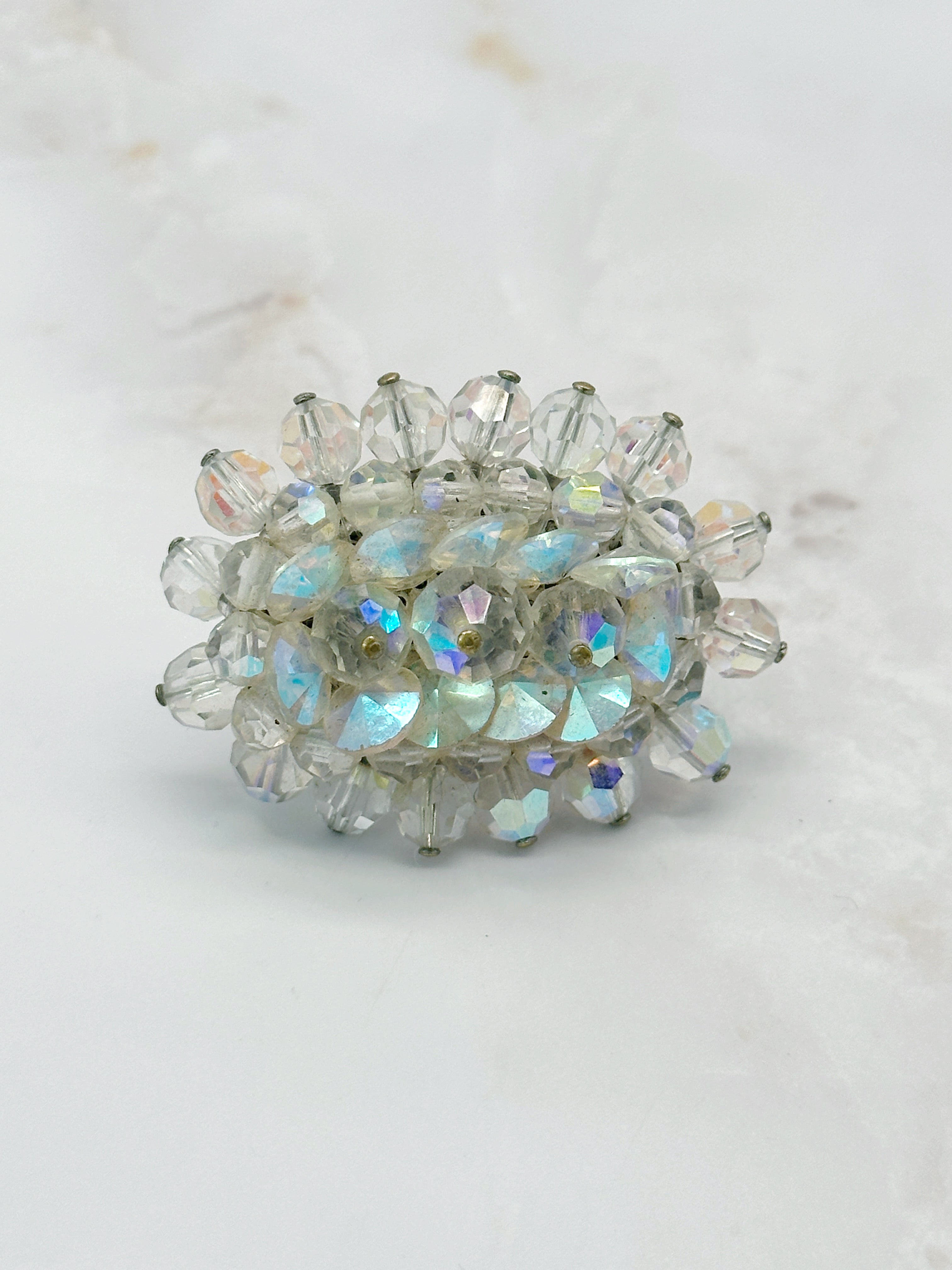Statement Brosche mit Aurora Borealis Kristallsteinen
