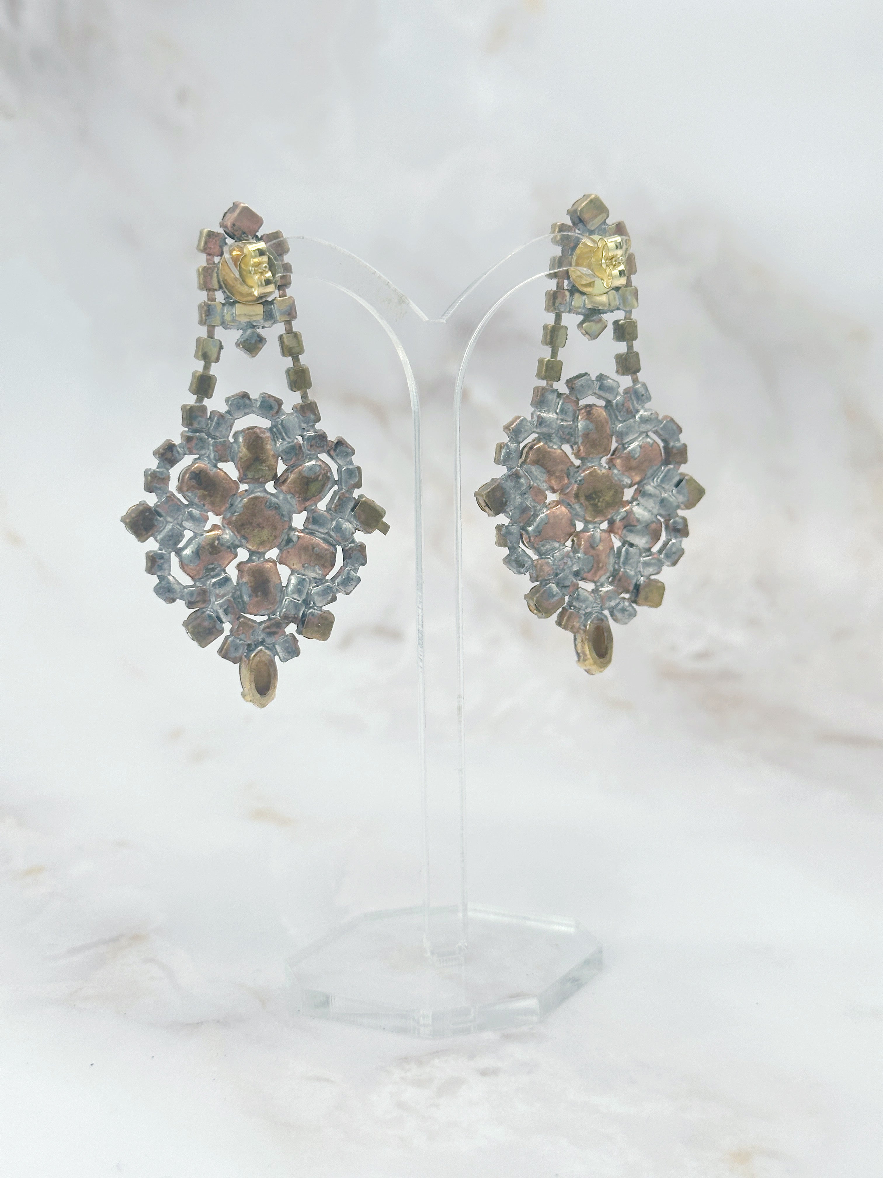 Prächtige Statement Ohrhänger in Rosé & Violett Tönen