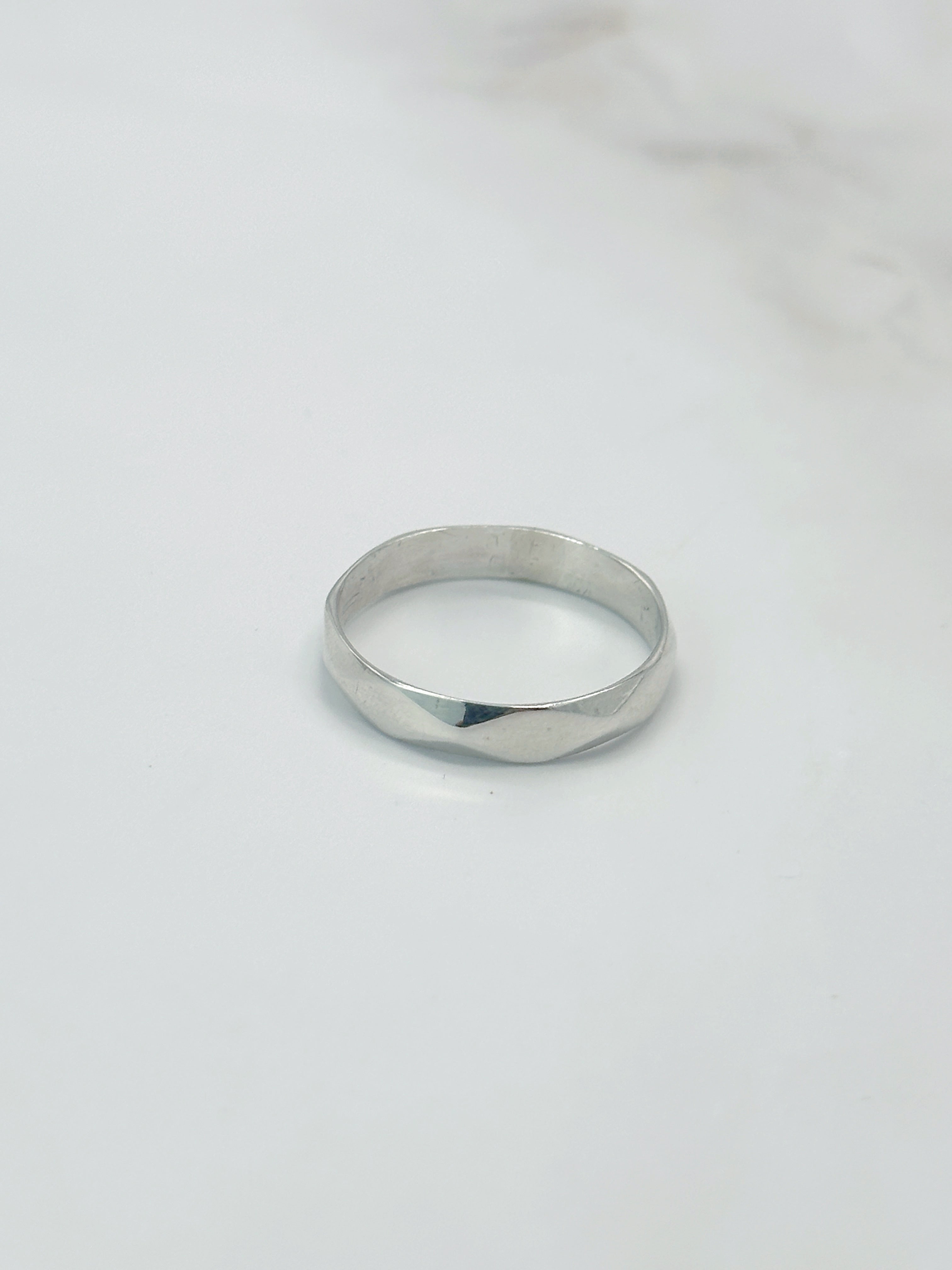 Dänischer Vintage Silberring von Christian Veilskov mit Facettenschliff