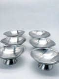 Ovale Vintage Eisbecher von Guy Degrenne – verchromtes 6er-Set