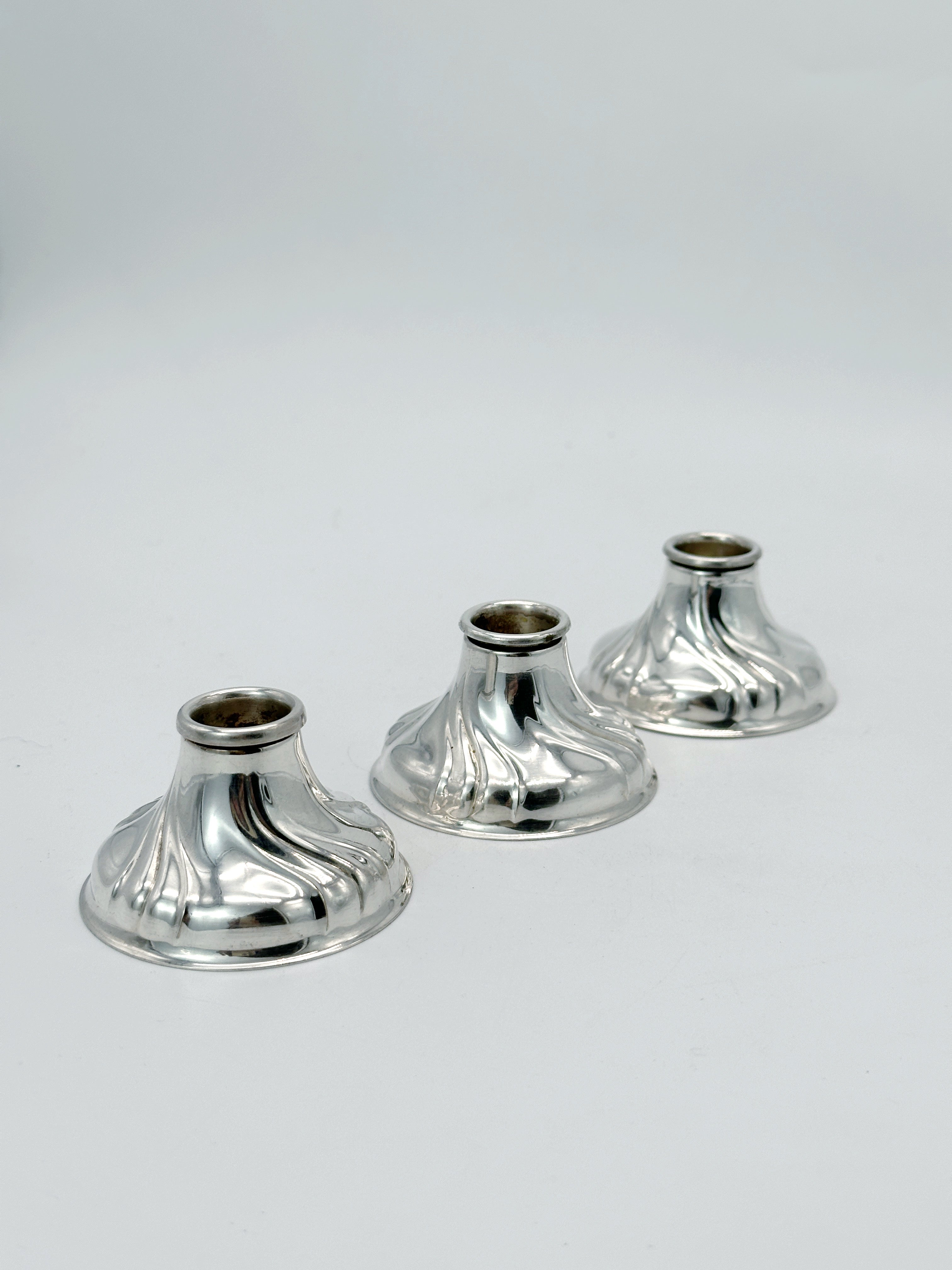 3er Set Vintage Kerzenständer von WMF, 50er Jahre, versilbert