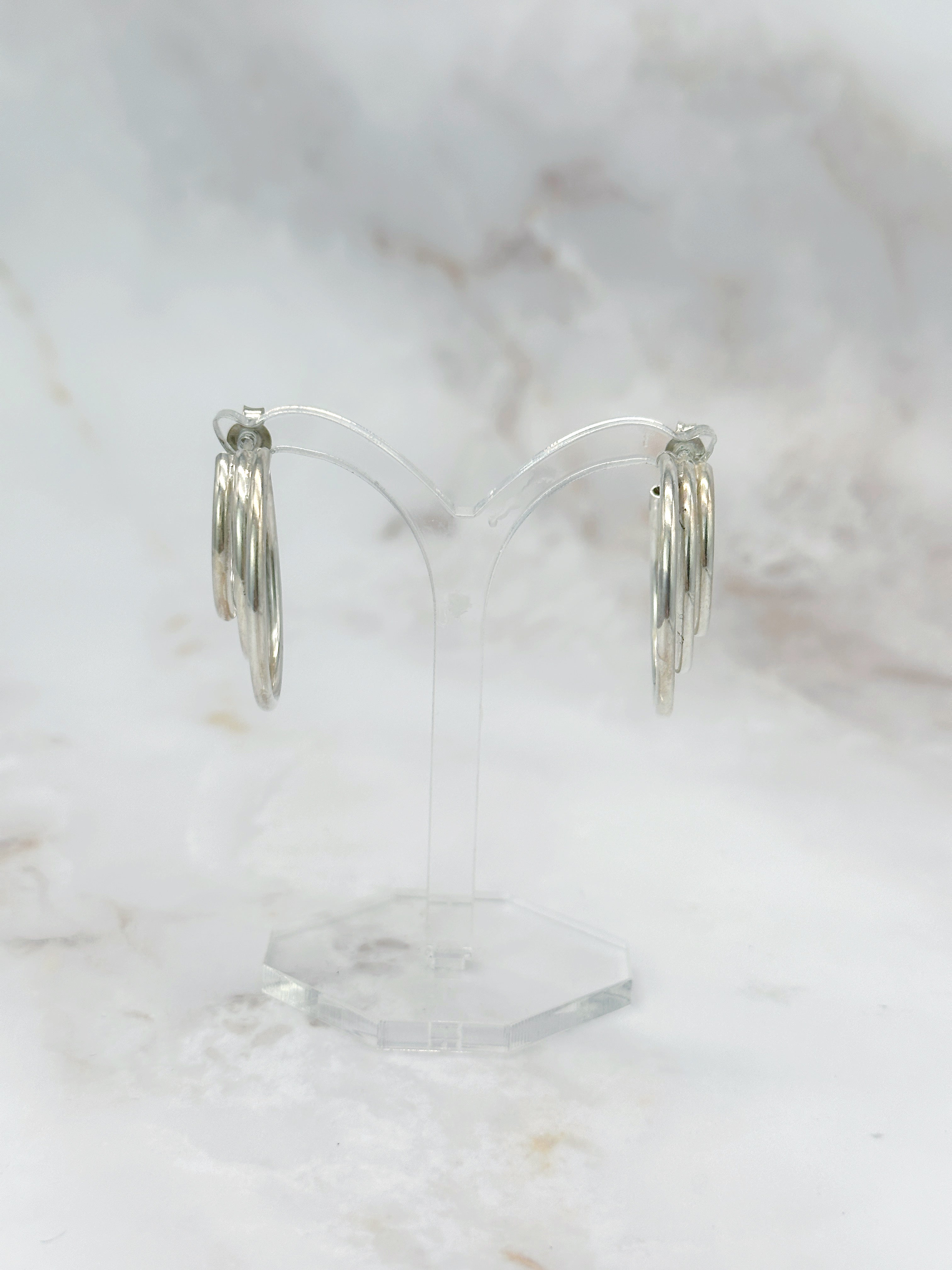 Ausgefallene Vintage Creolen aus Silber