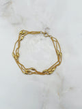 Dreireihiges Vintage Armband mit Goldperlen um 1980