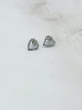 Minimalistische Herz-Ohrstecker aus 925 Silber mit Strass