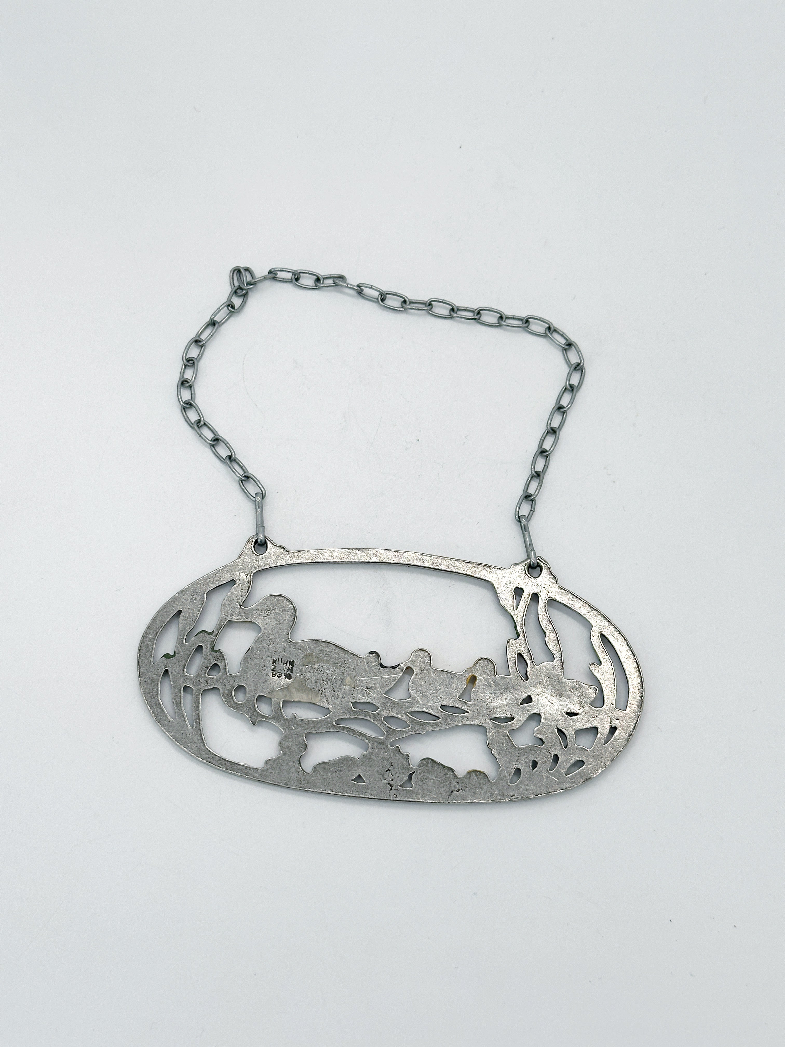 Rustikaler Zinn-Wandanhänger mit Entenmotiv