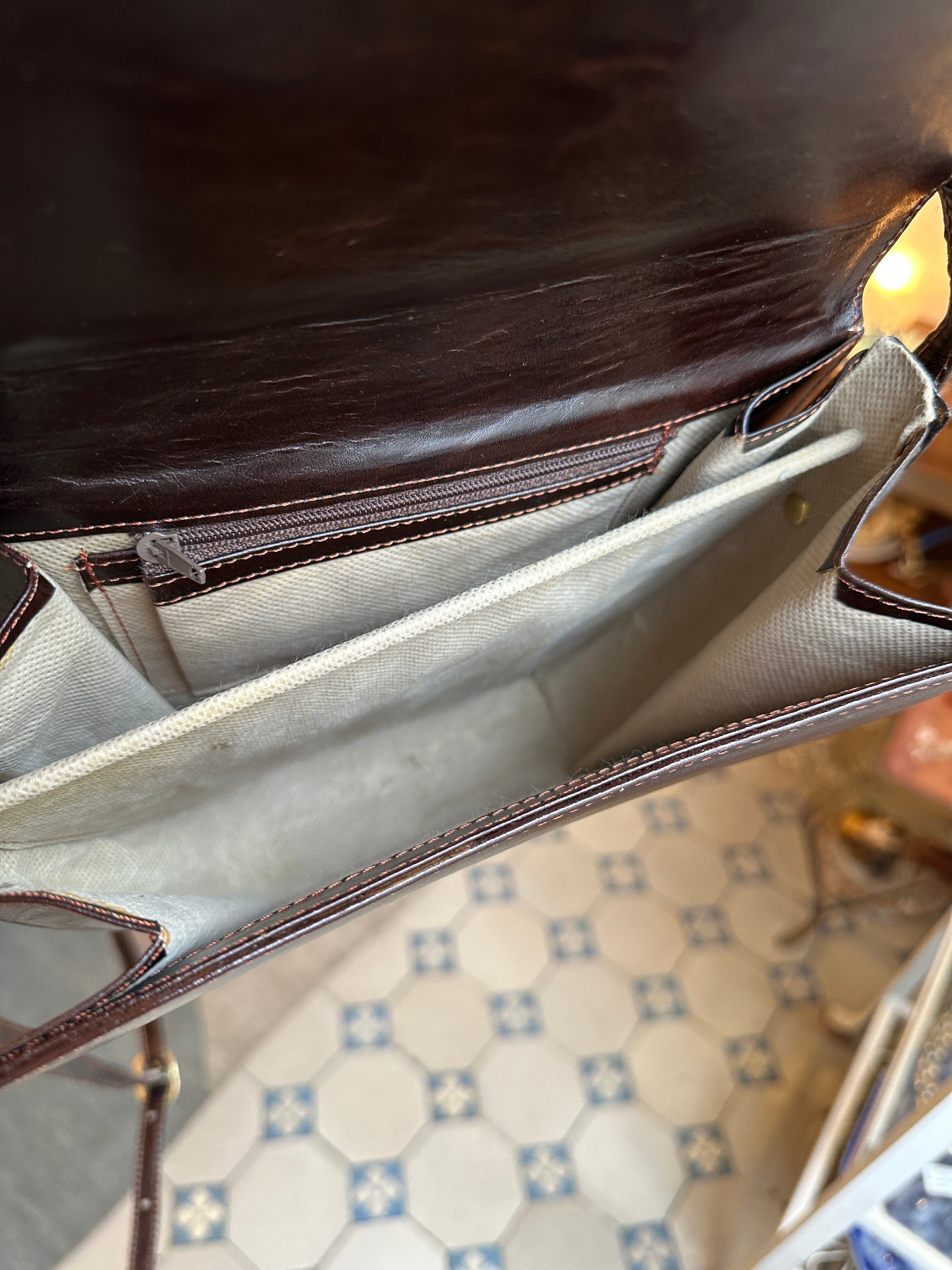 Vintage Aigner handbag in dark brown