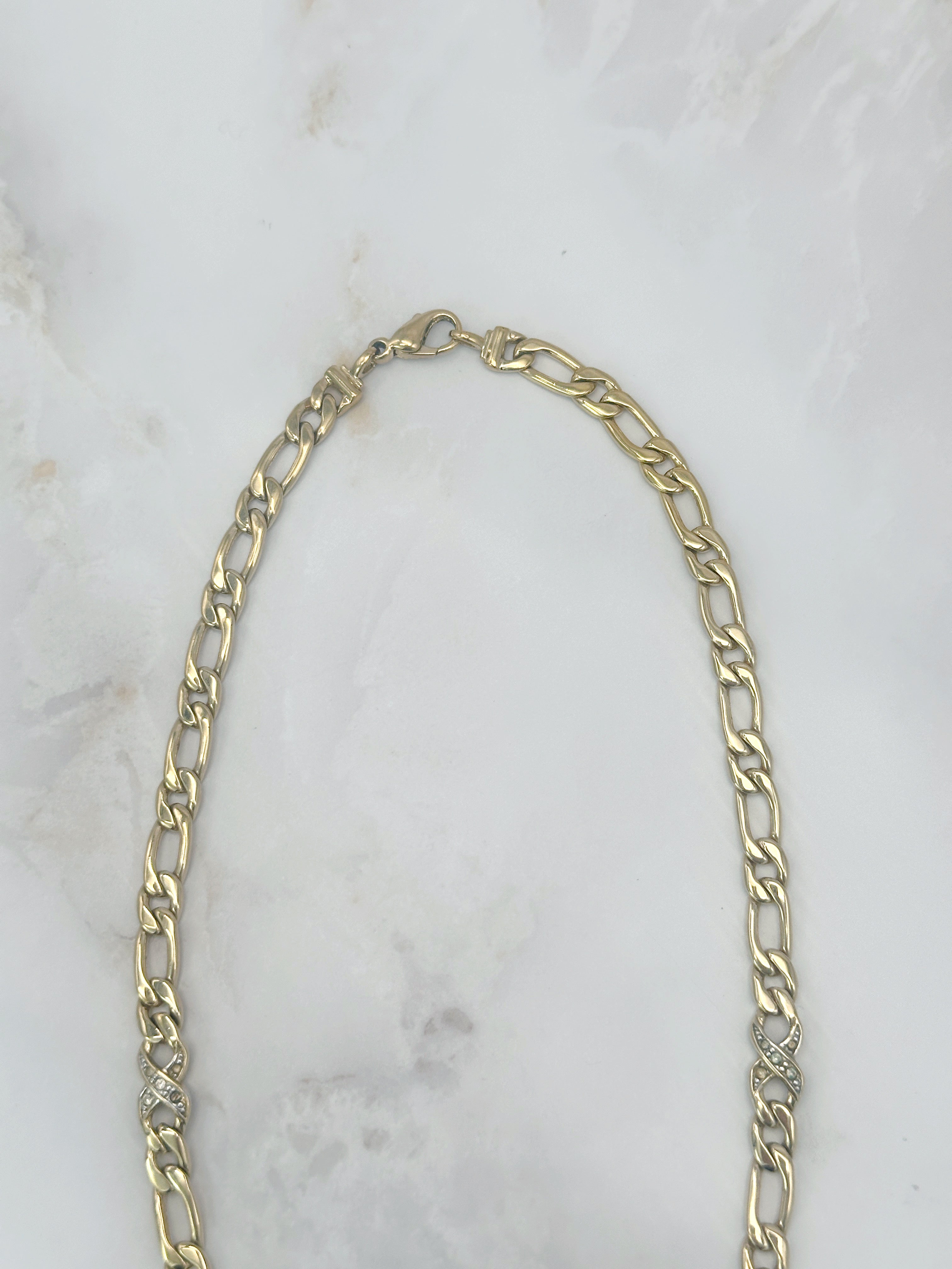 Vergoldete Vintage Pierre Lang Panzerkette mit Strass