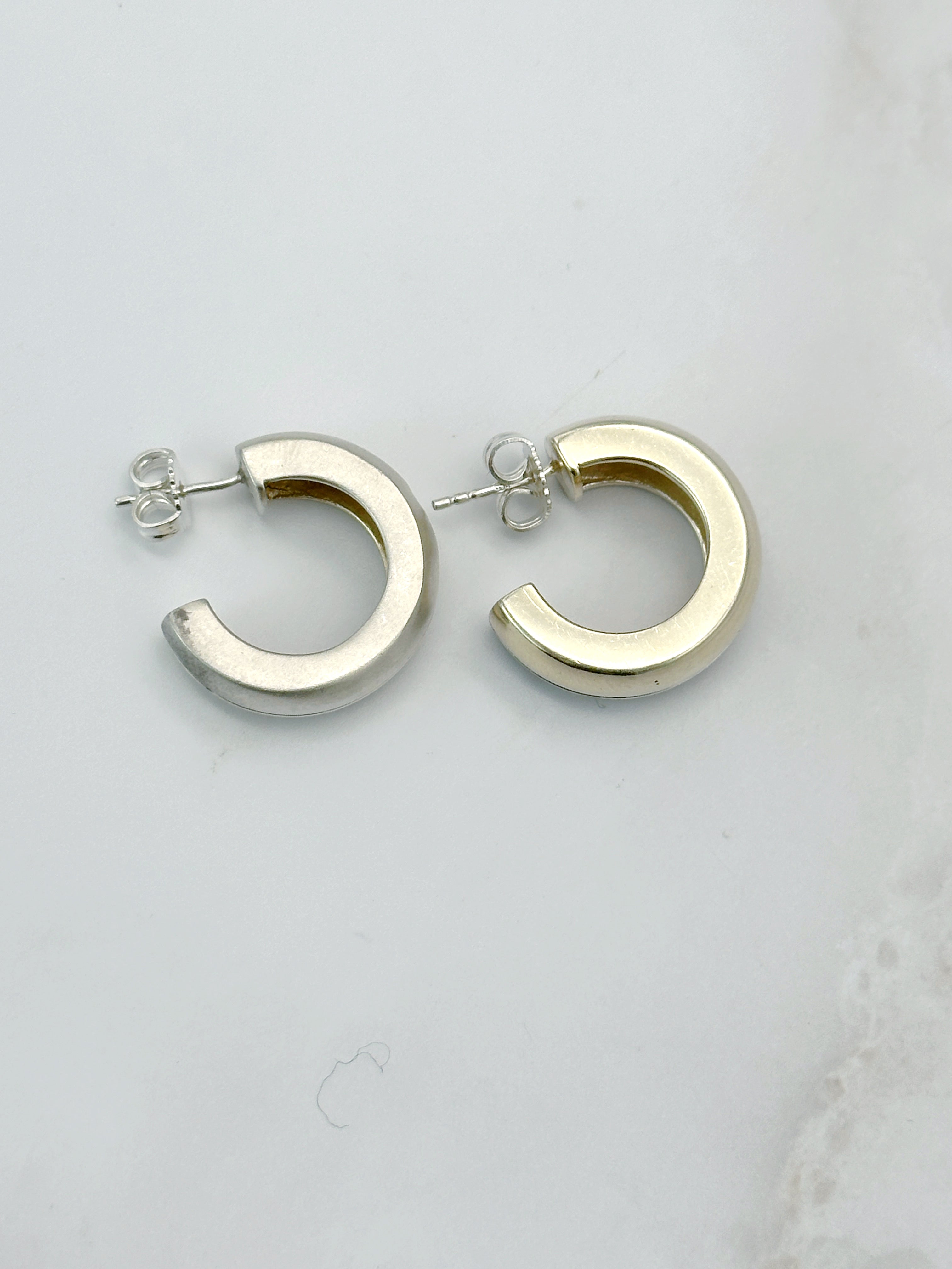 Vintage Creolen mit Strass in Silber