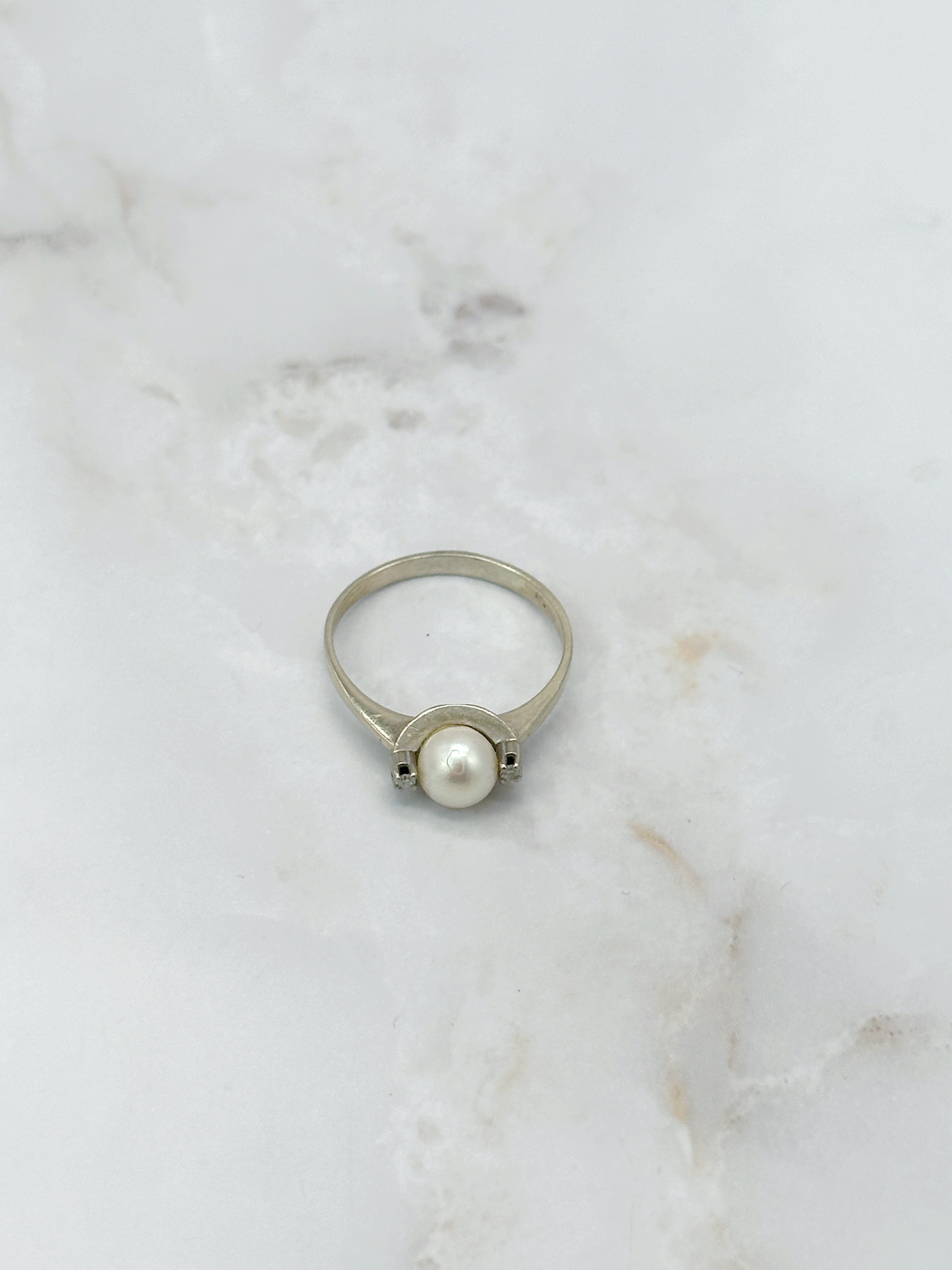 Vintage Ring in 585 Gelbgold mit Kulturperle