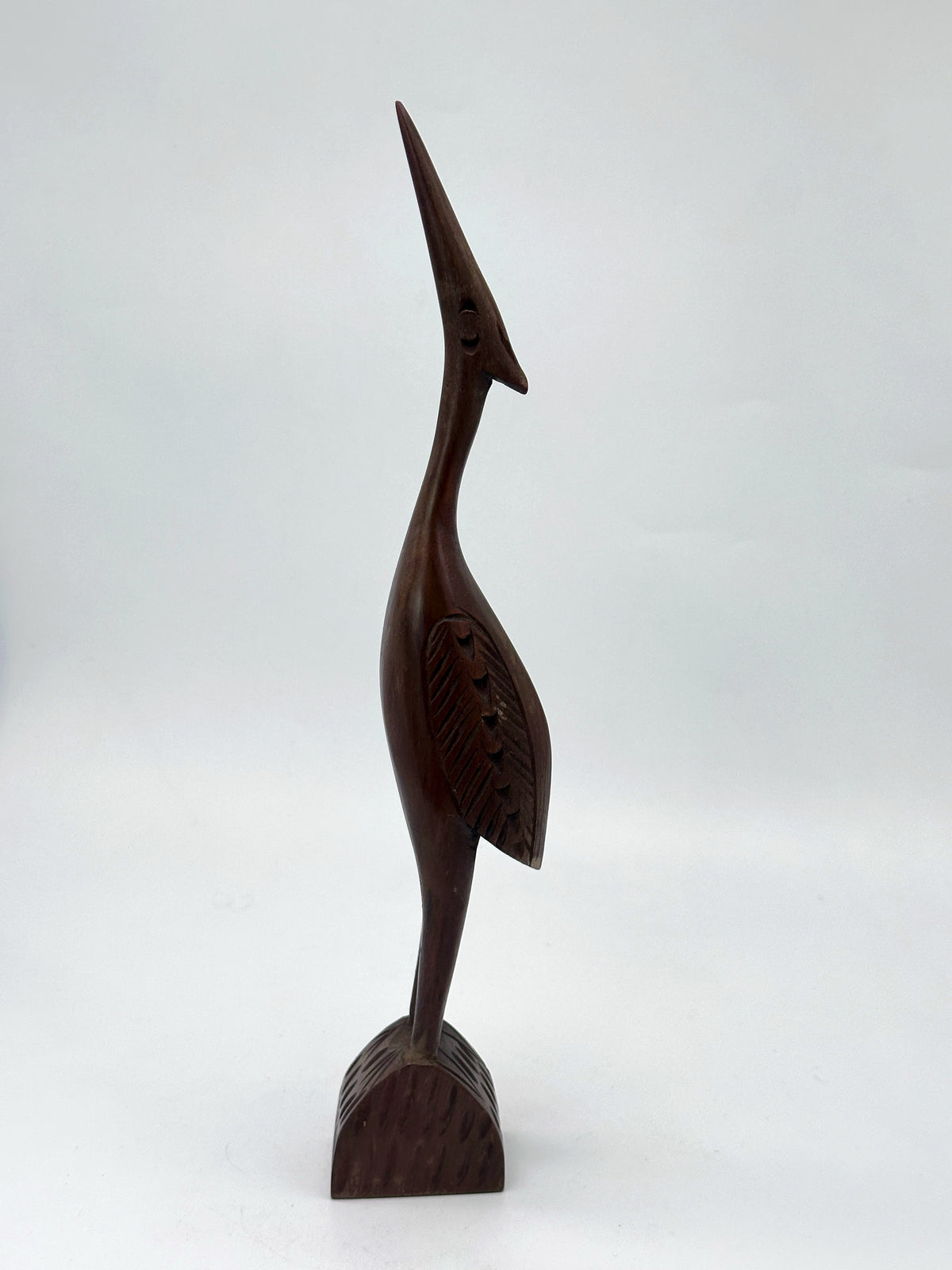 Vintage Kranich aus Holz zum Aufstellen