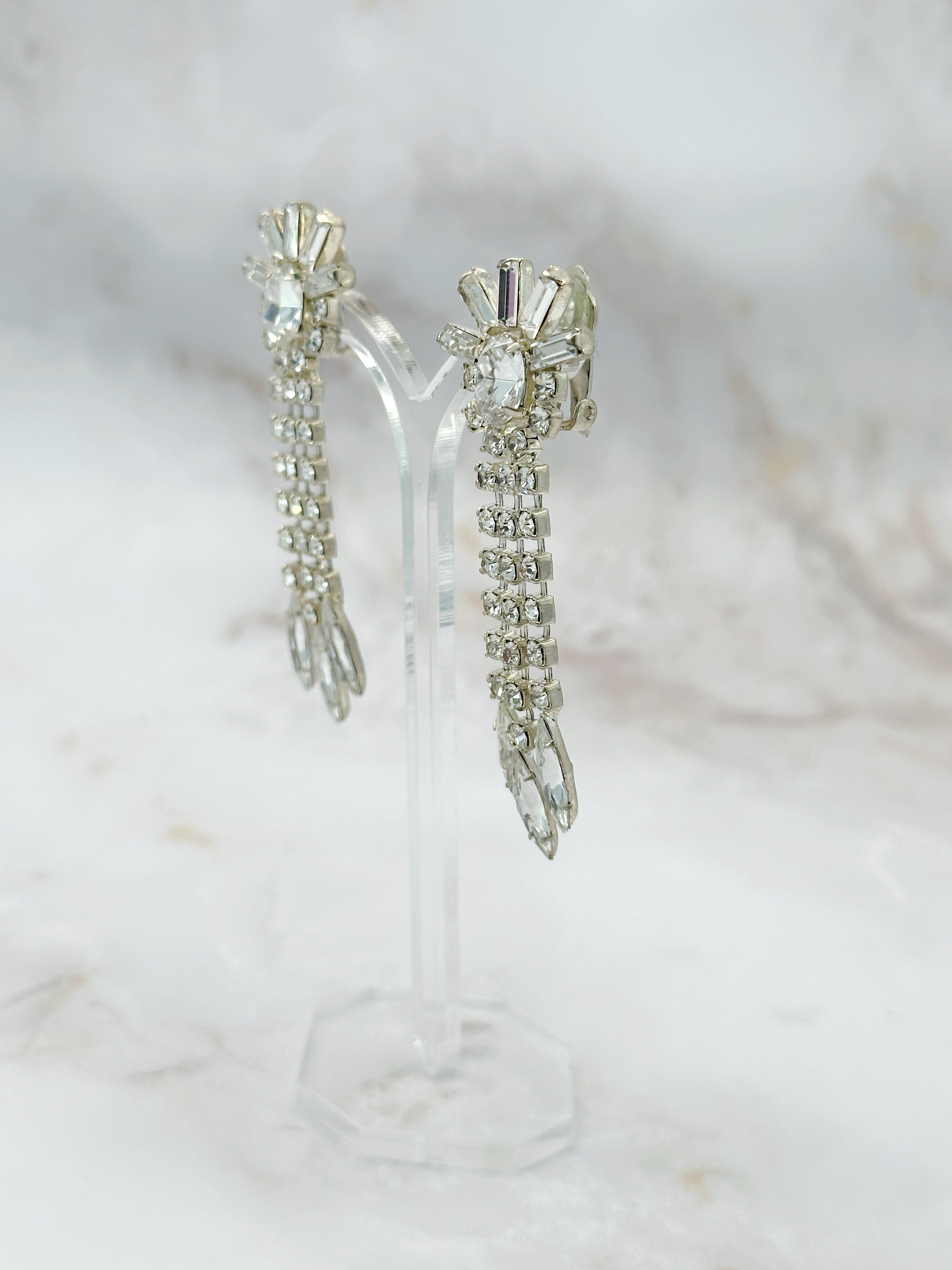 Strahlende Strass Ohrclips Sonne
