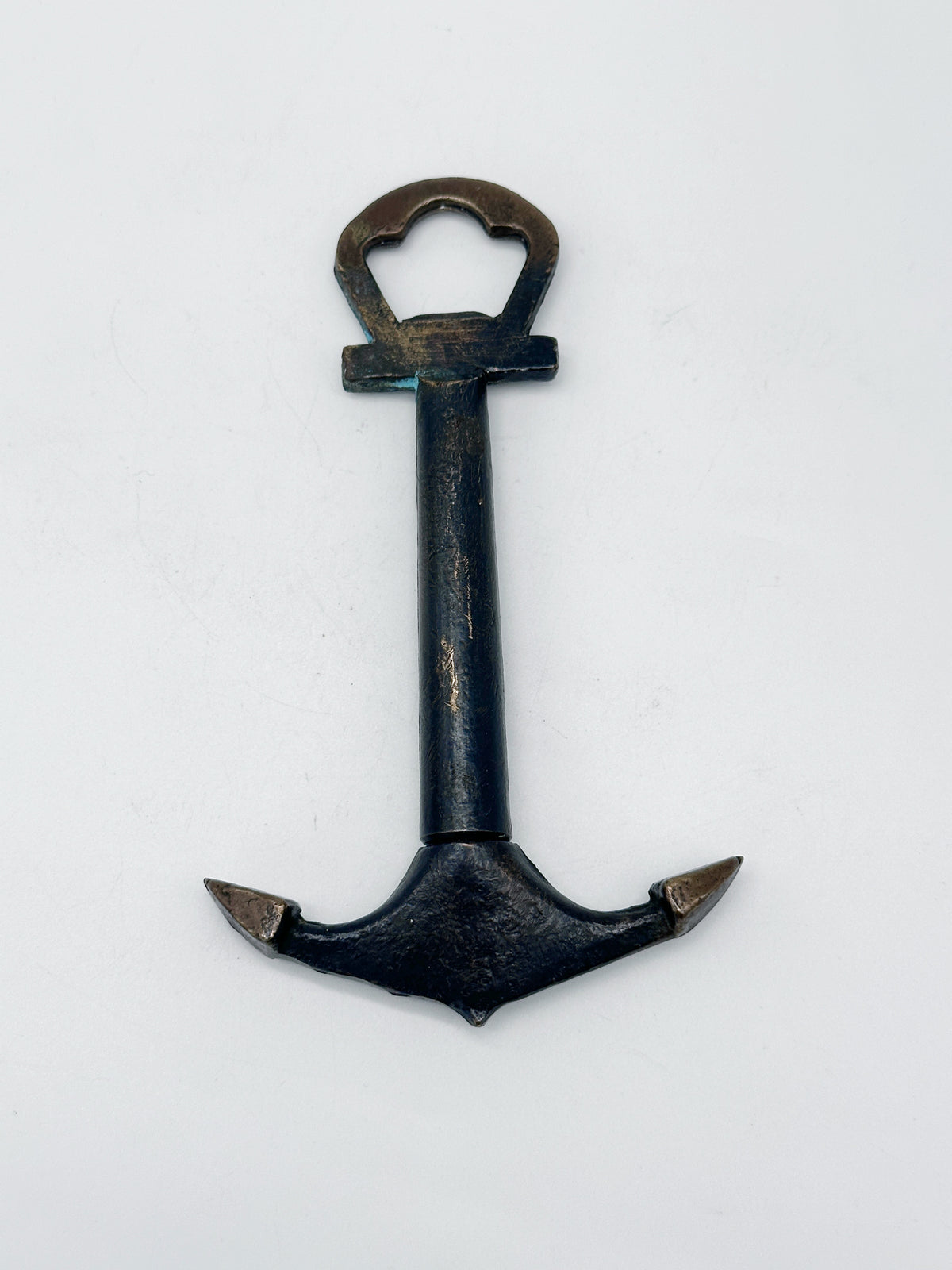 Vintage Flaschenöffner in Ankerform aus Messing