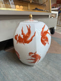 Vintage chinesischer Ingwertopf mit Koi-Motiv um 1950