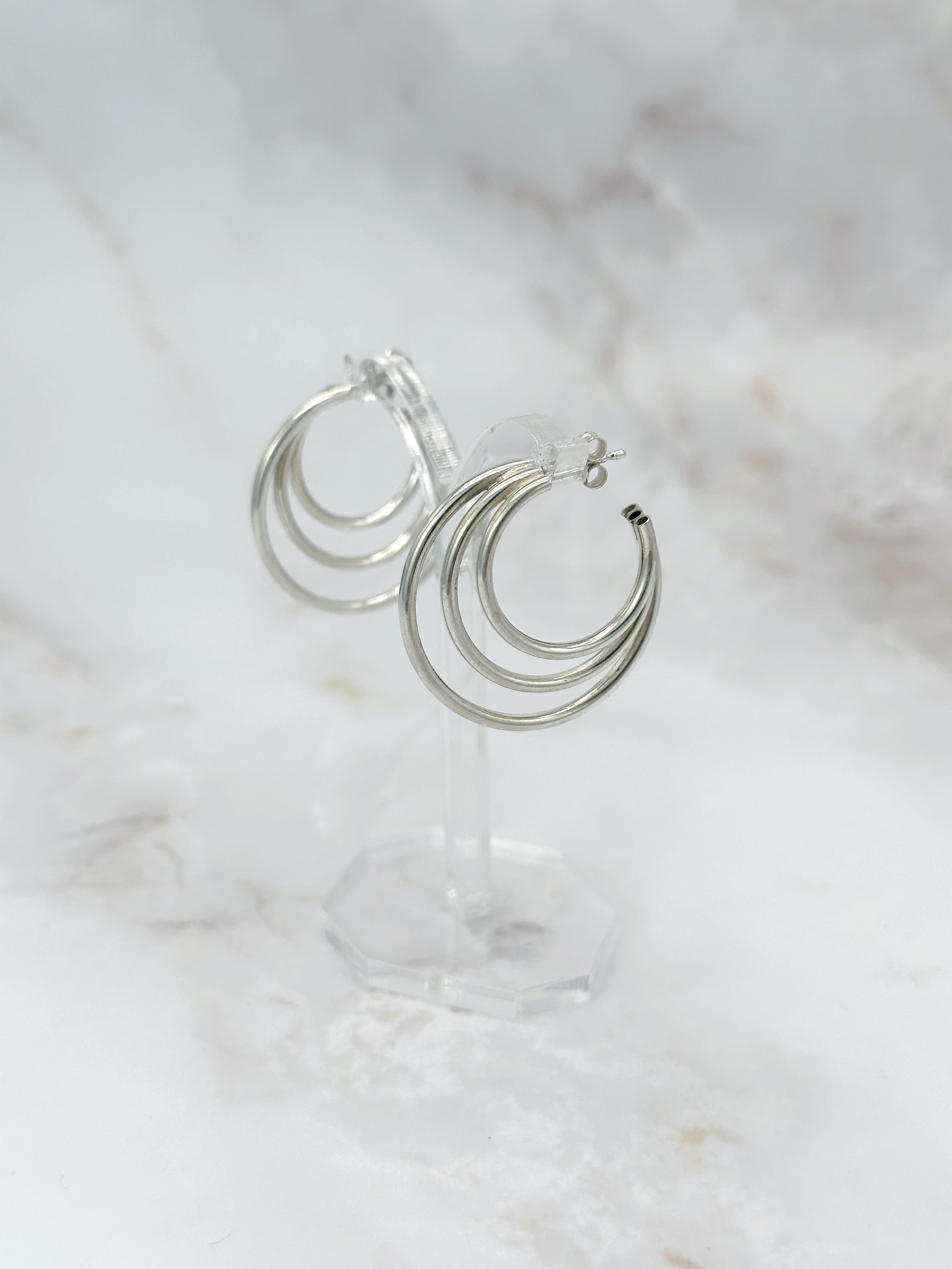 Ausgefallene Vintage Creolen aus Silber