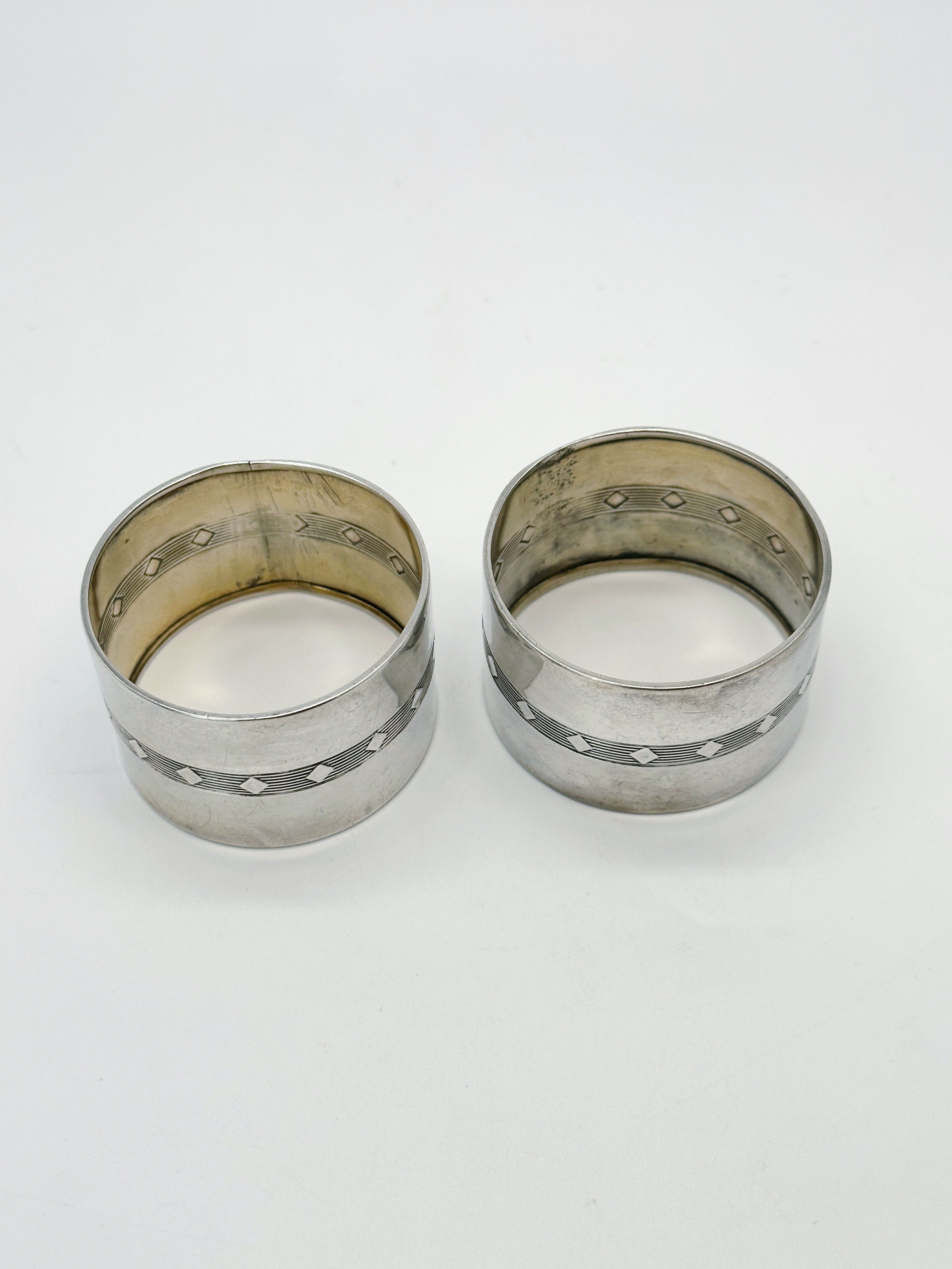Ein Paar Serviettenringe, Silber, um 1920