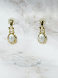 1980s earrings with faux pearl