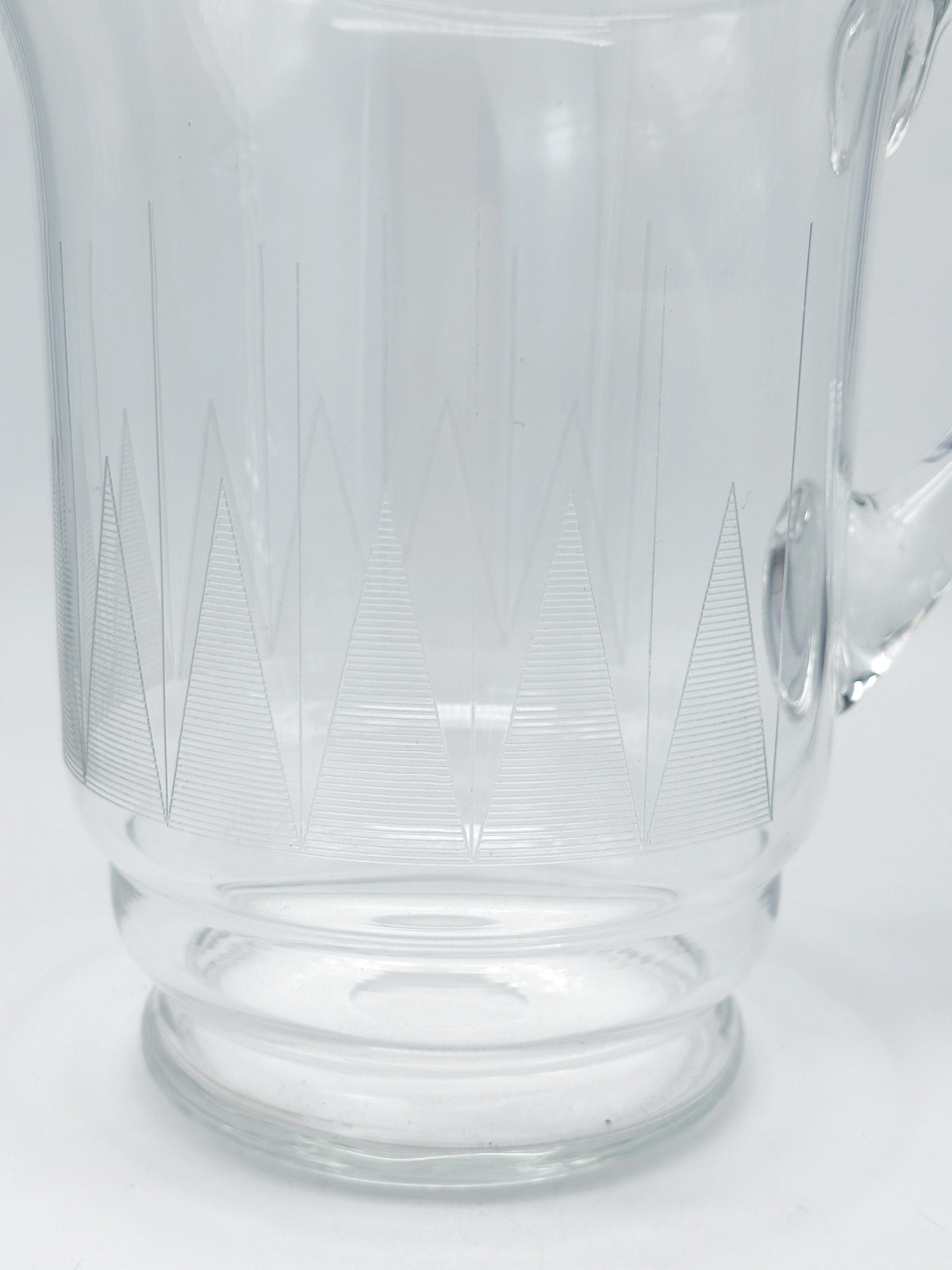 Vintage Wasserkrug aus Kristallglas mit Zickzack-Design