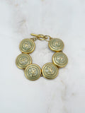 Vintage Armband mit Ankermotiv und lindgrünem Emaille