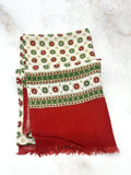 Unisex Schal mit Paisleymuster in Grün und Rot