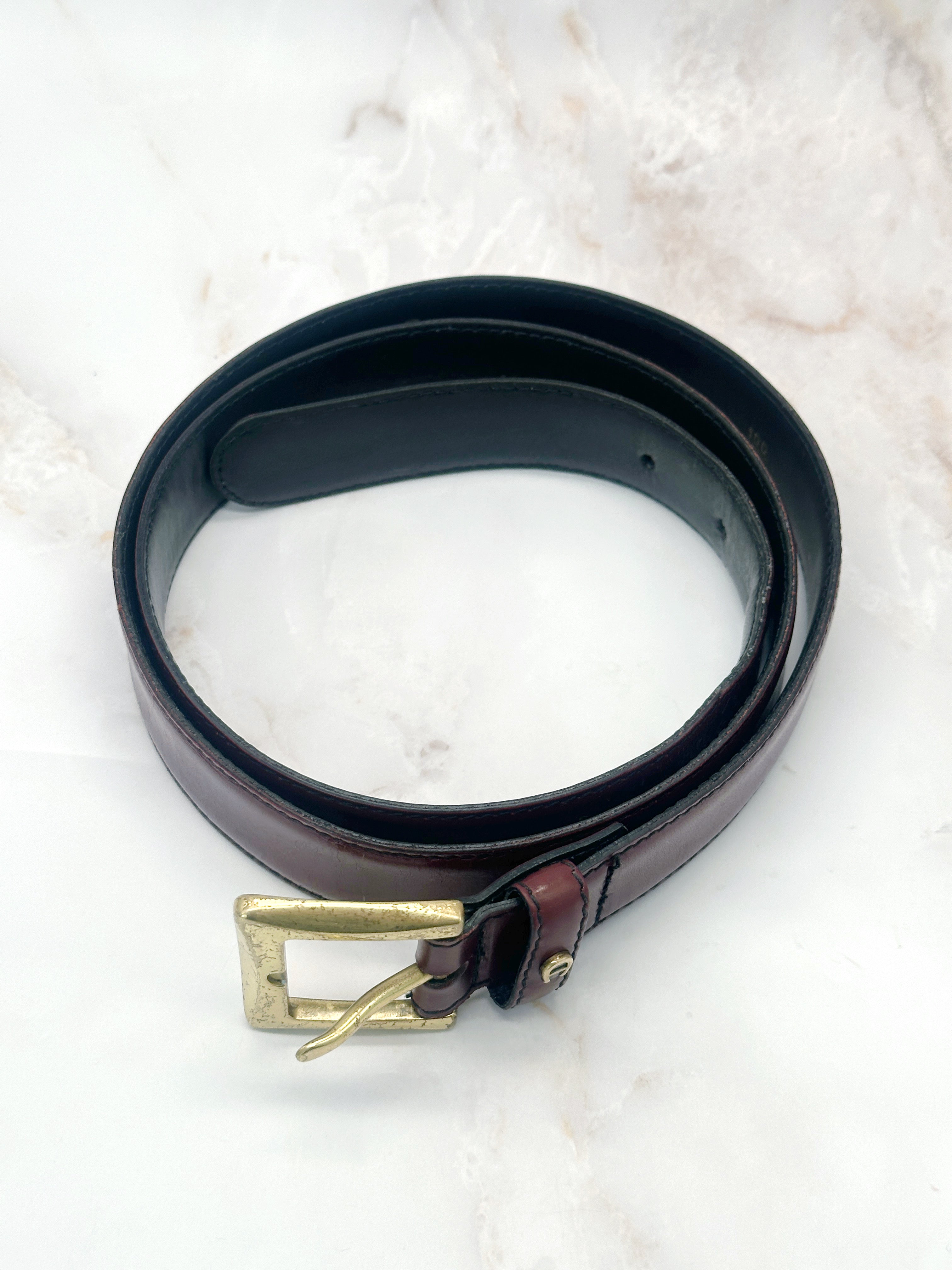 Vintage Gürtel von Aigner aus bordeauxrotem Leder