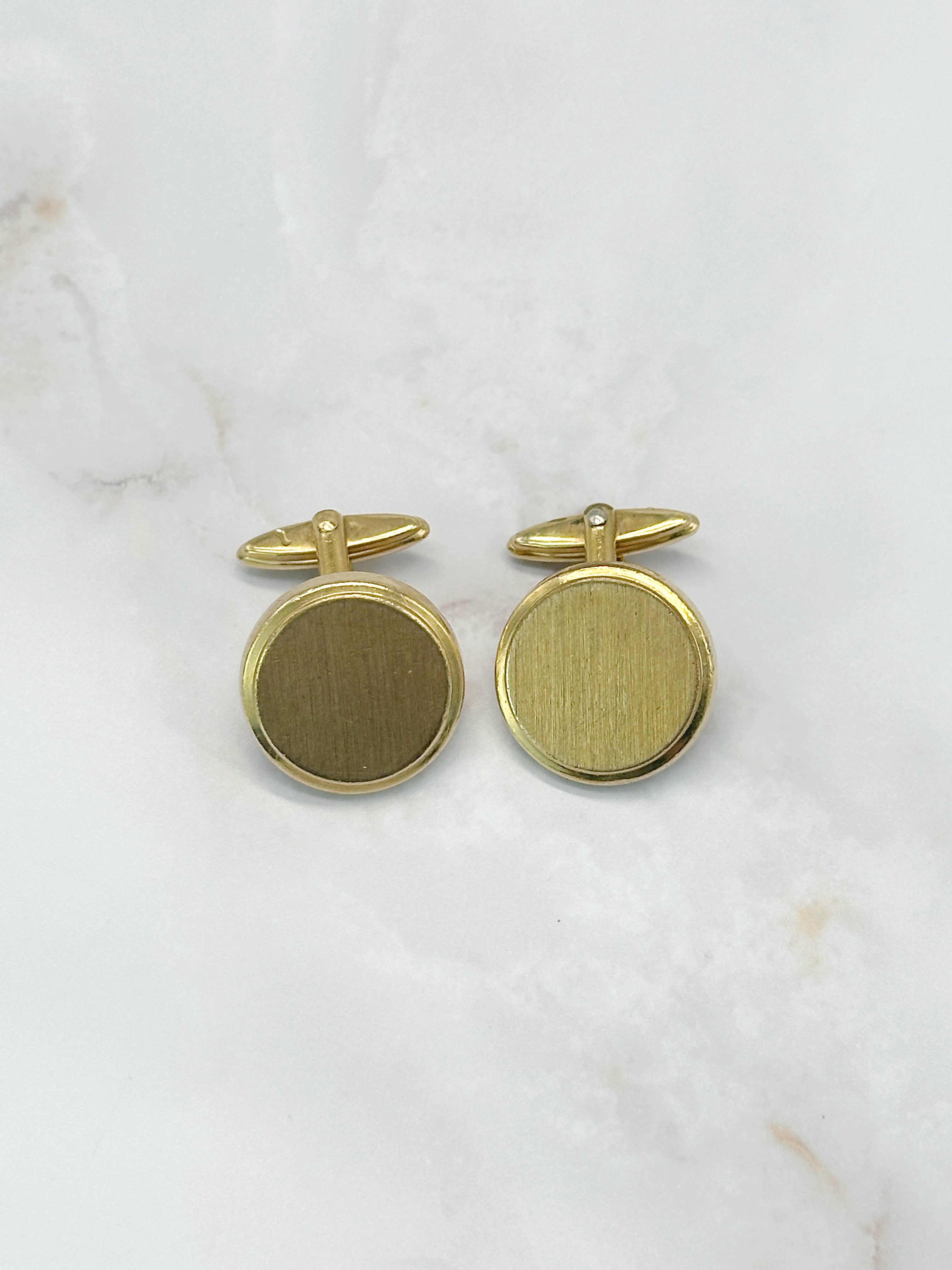 Runde vergoldete Manschettenknöpfe in Matt-Optik