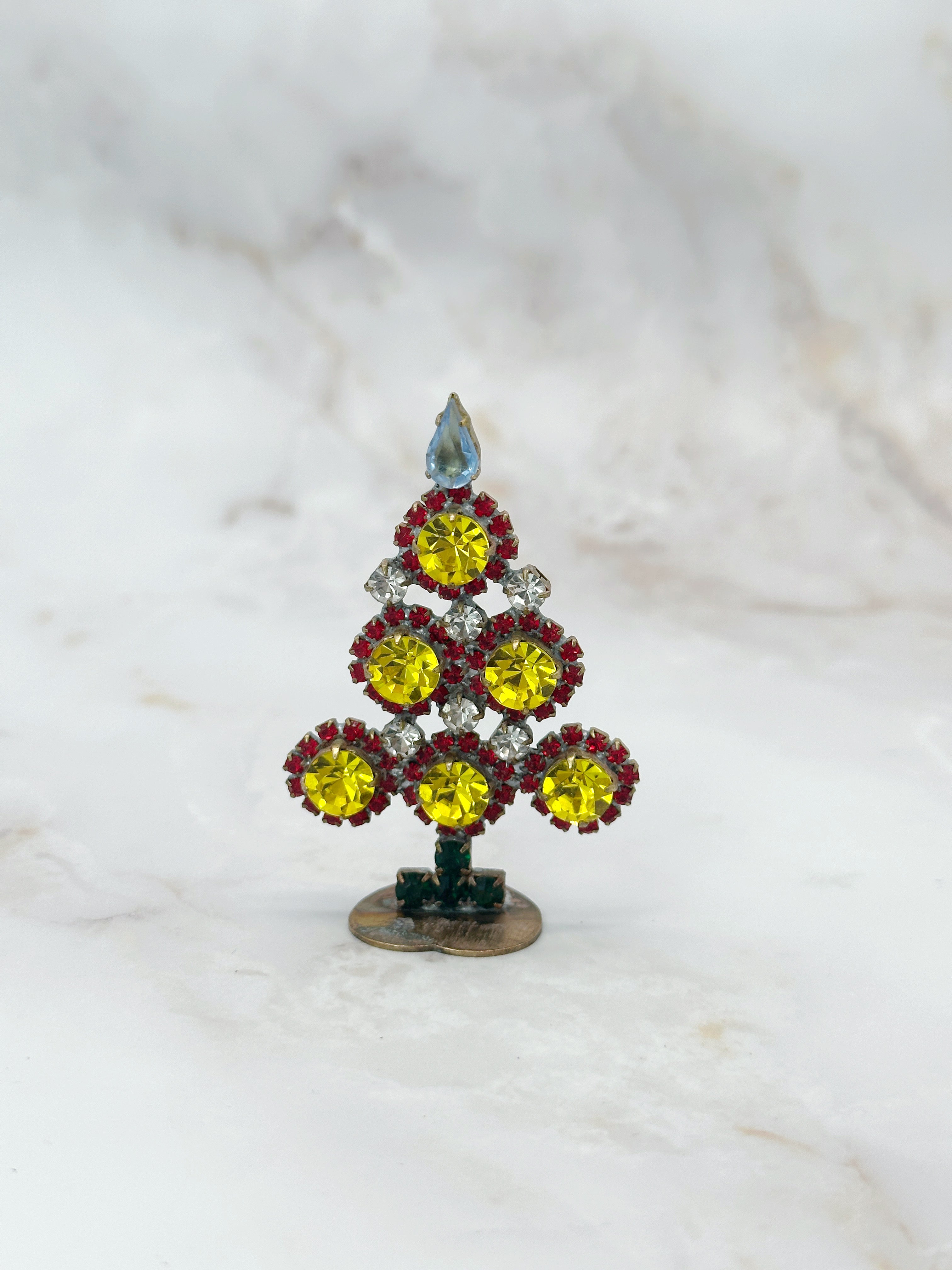 Zierlicher Gablonzer Mini-Christbaum aus Strass