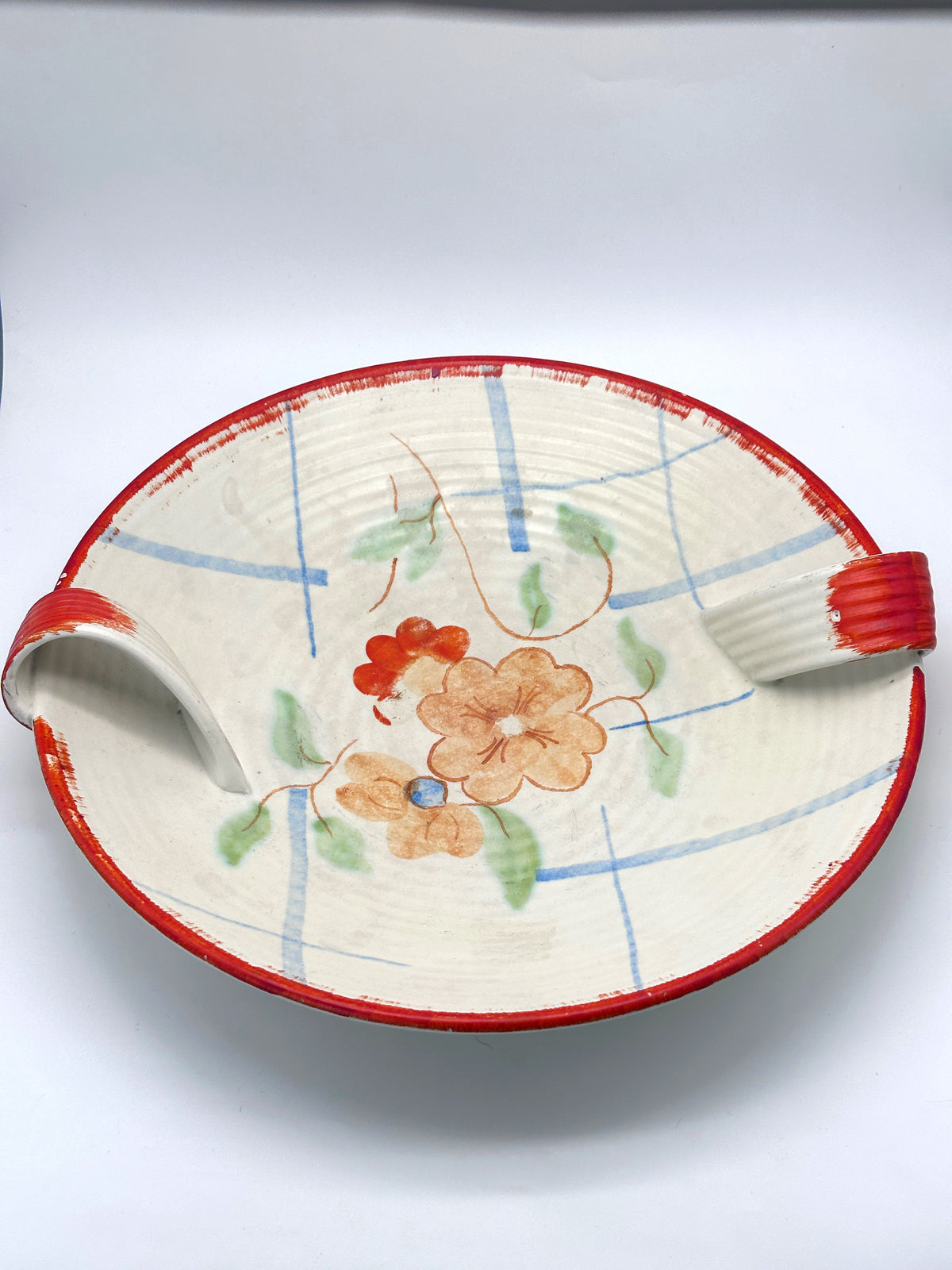 Vintage Keramikschale Villeroy & Boch Torgau in Orange mit Blumenmotiv um 1940