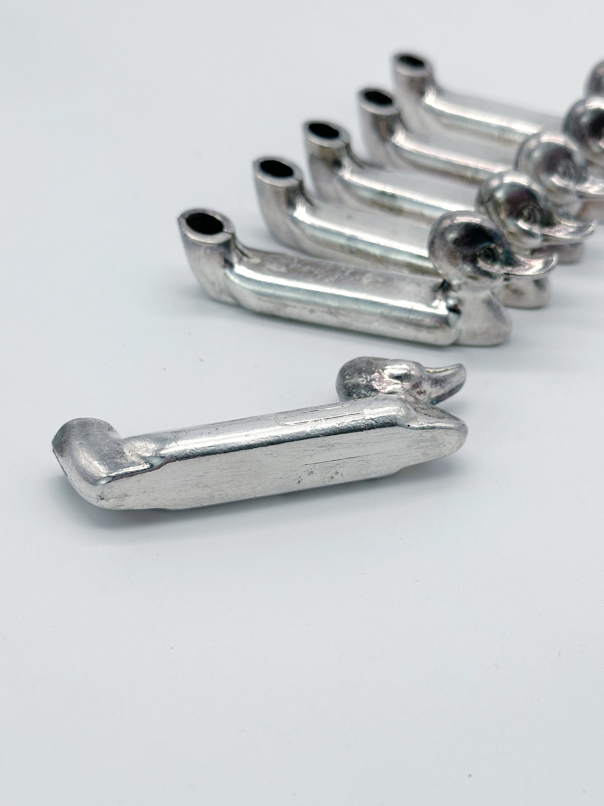 Vintage Tischkartenhalter in Entenform – versilbertes 6er-Set