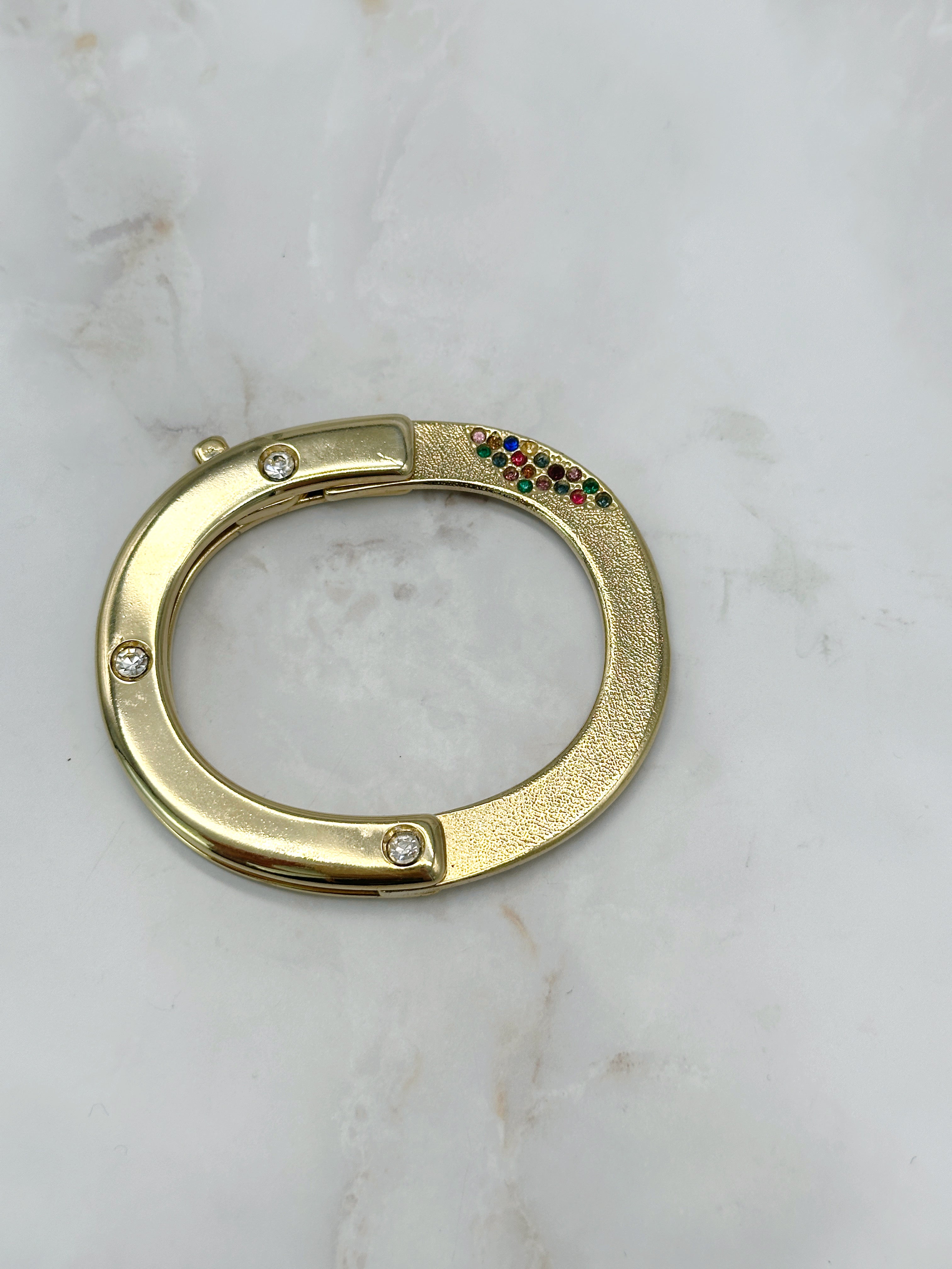 Unusual bracelet with colorful rhinestones