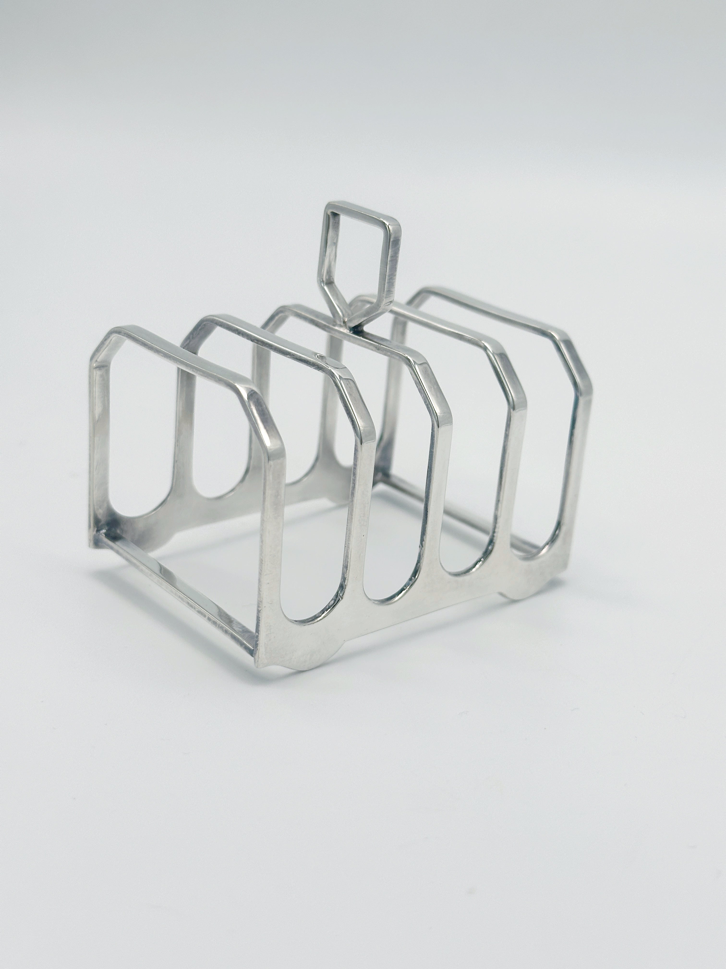 Versilberter Vintage Toastständer für 4 Scheiben