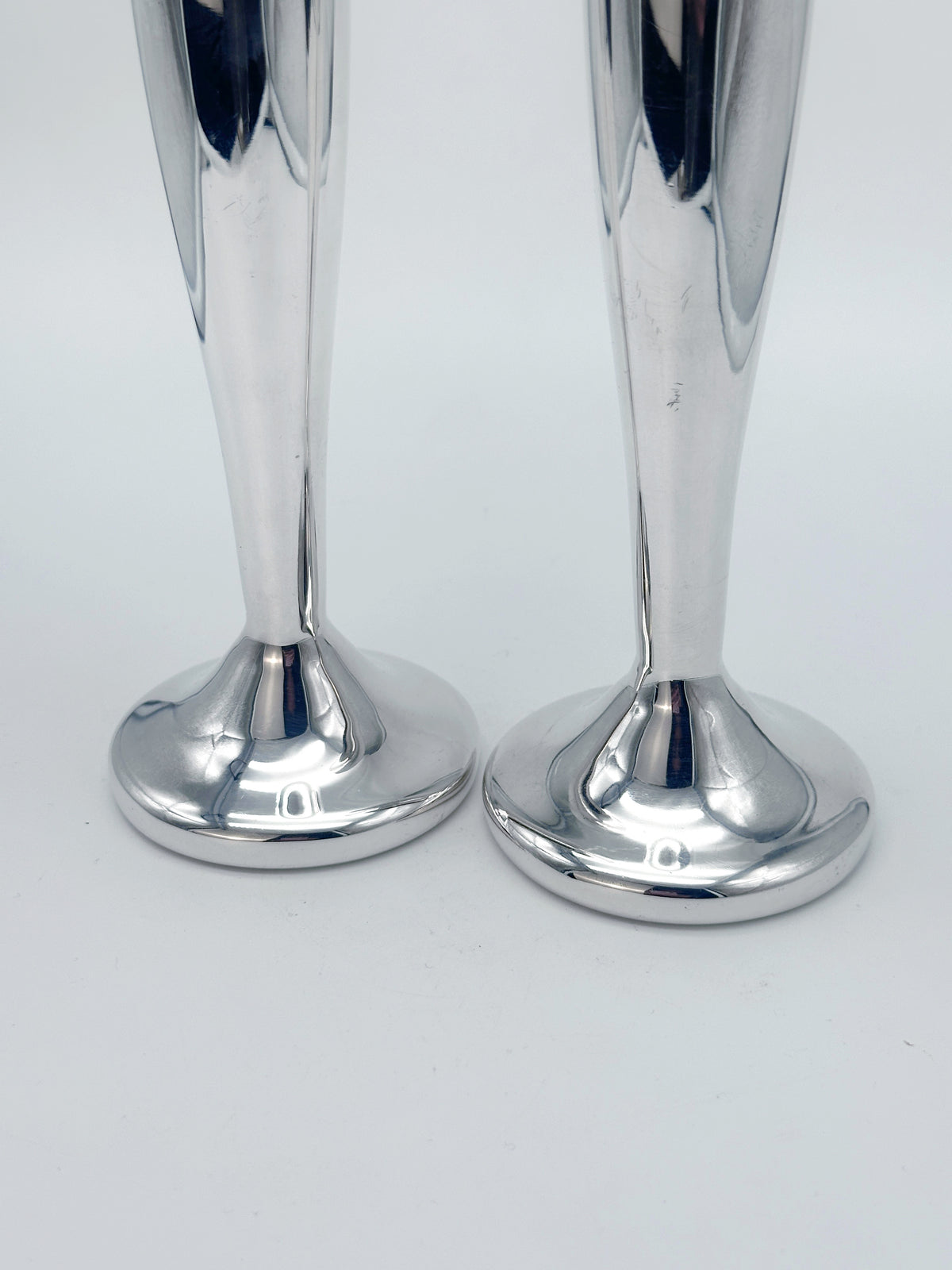 Versilbertes Vasen-Set aus Holland um 1980 – auch als Kerzenhalter verwendbar