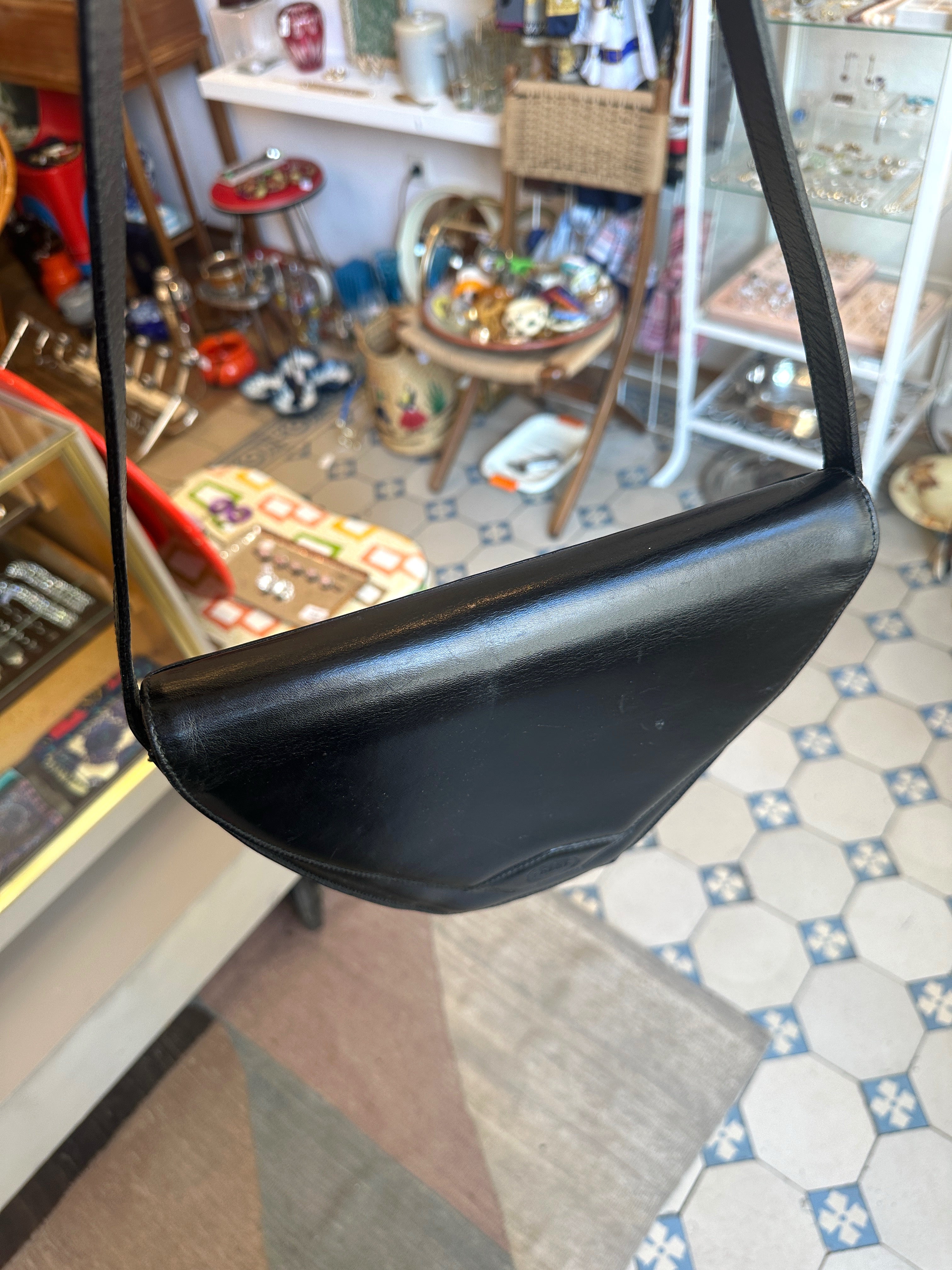 Vintage Ledertasche von Talja in Schwarz | Made in Italy