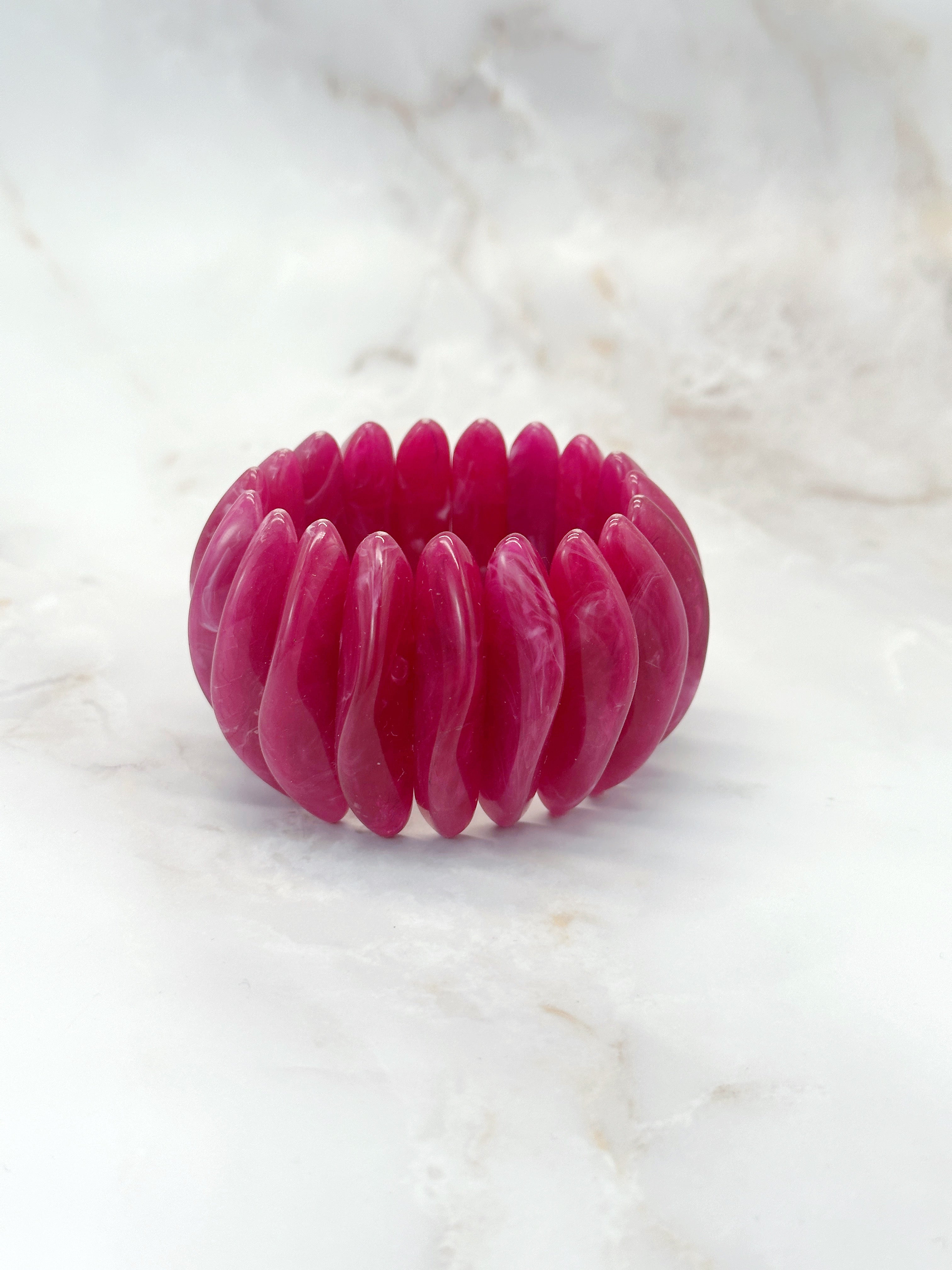 Breites flexibles Vintage Armband in Fuchsia