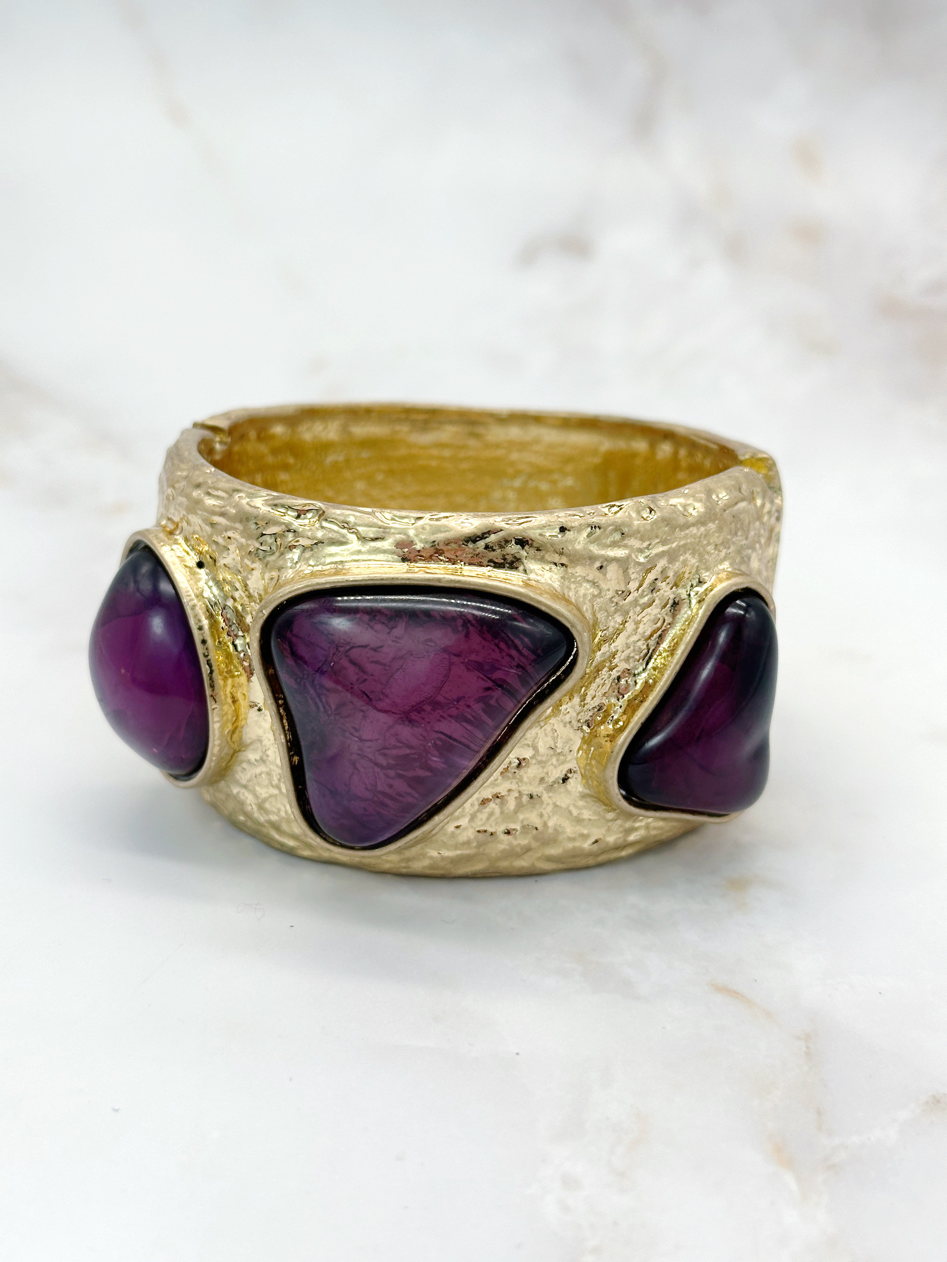 Vintage Statement Bangle Gold Plated