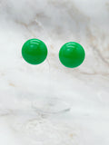 Vintage green resin ear clips, 1950s