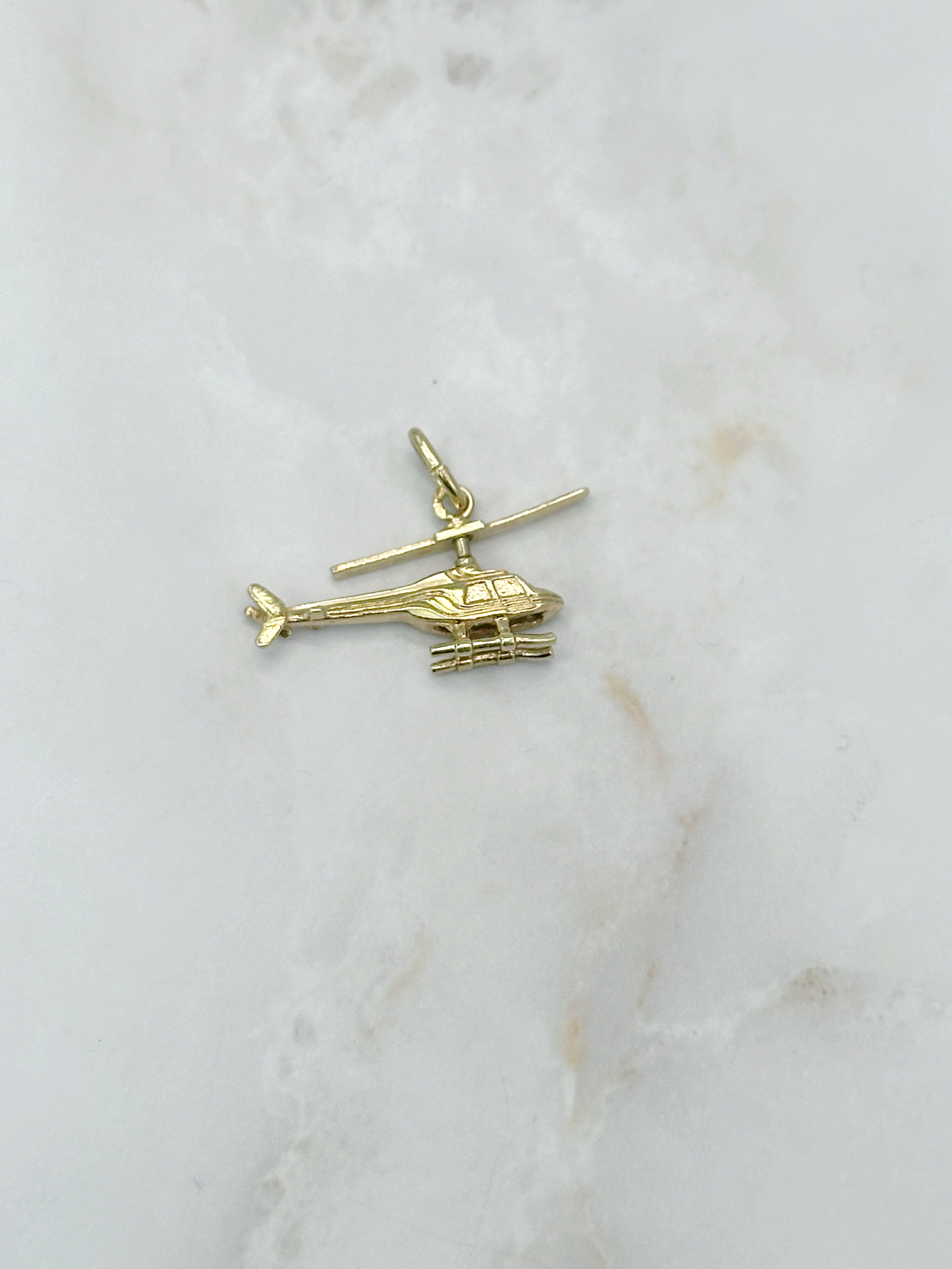 Vintage Helikopter Anhänger in 585 Gelbgold