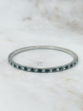 Vintage Armreifen mit blauem und klarem Strass