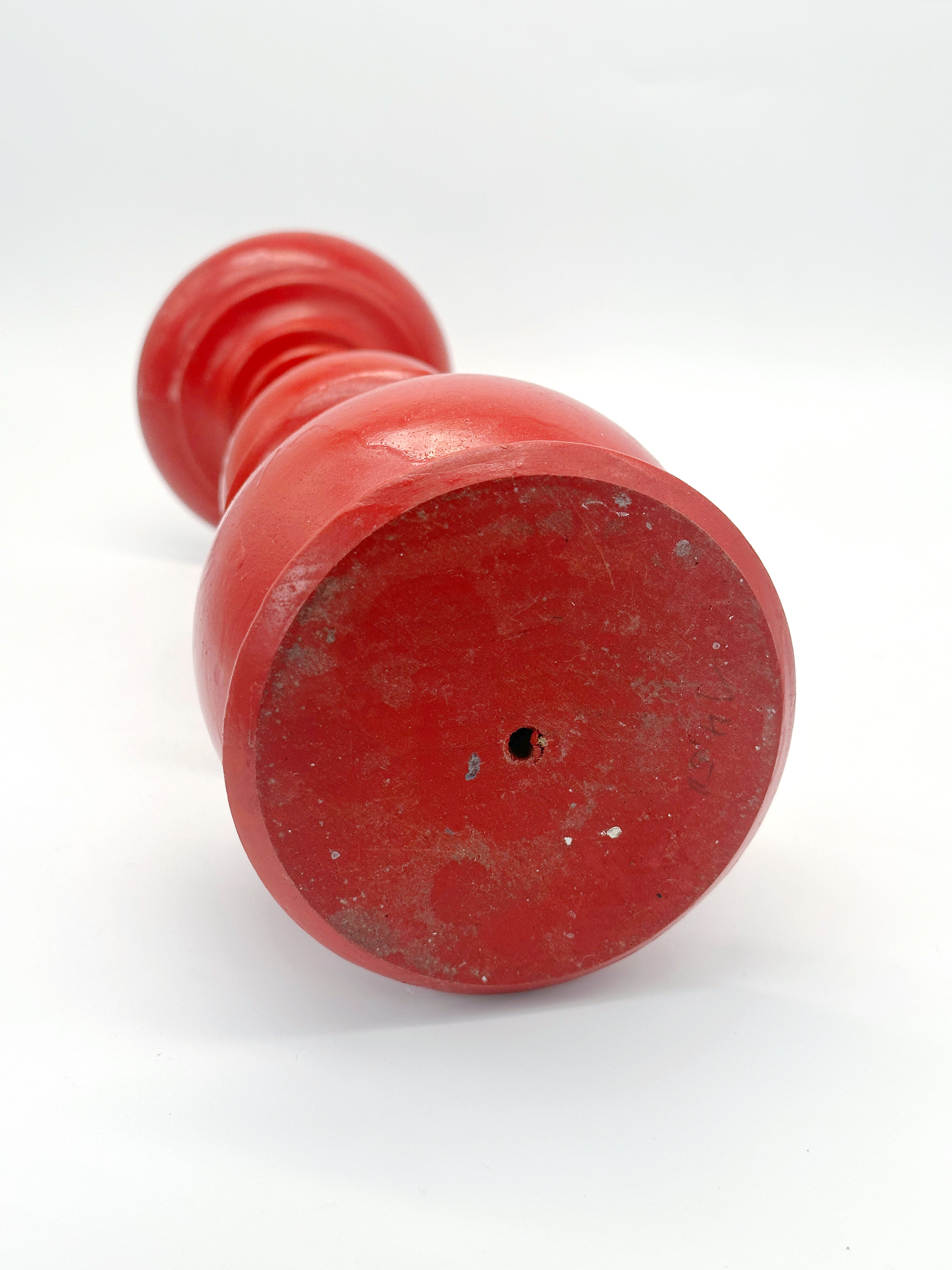 Vintage Kerzenständer aus Holz in Rot