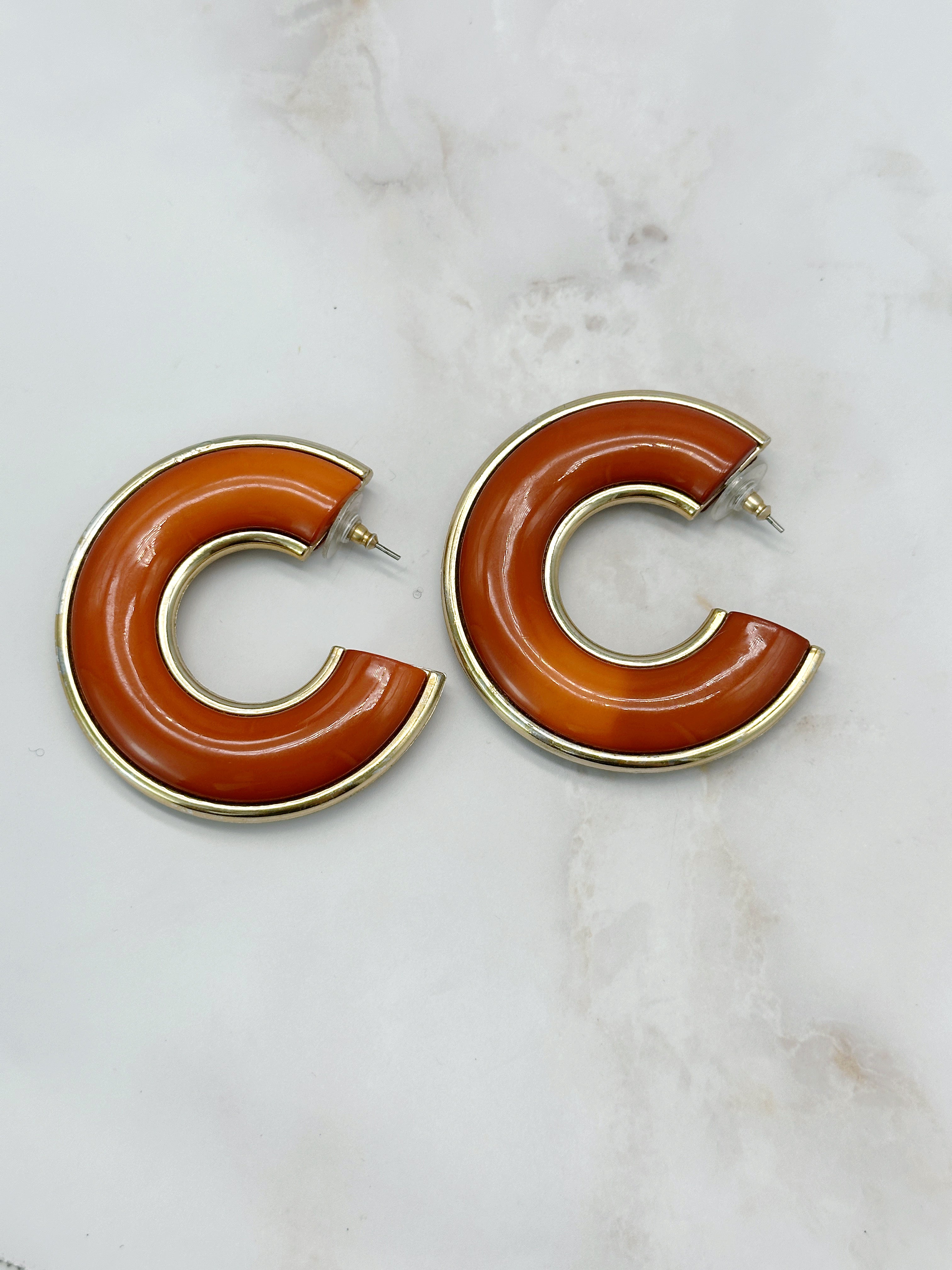 Orange Vintage Creolen