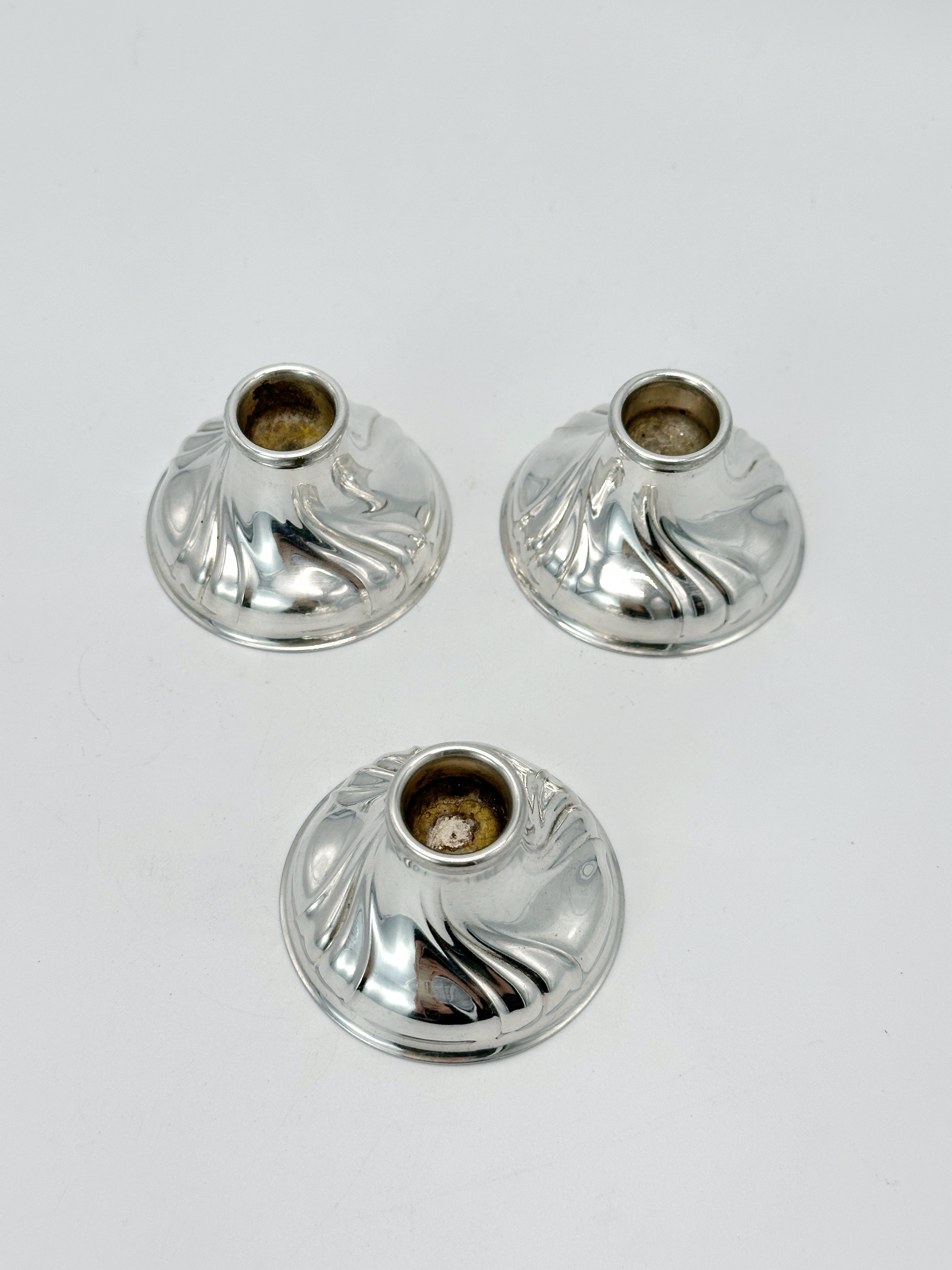 3er Set Vintage Kerzenständer von WMF, 50er Jahre, versilbert